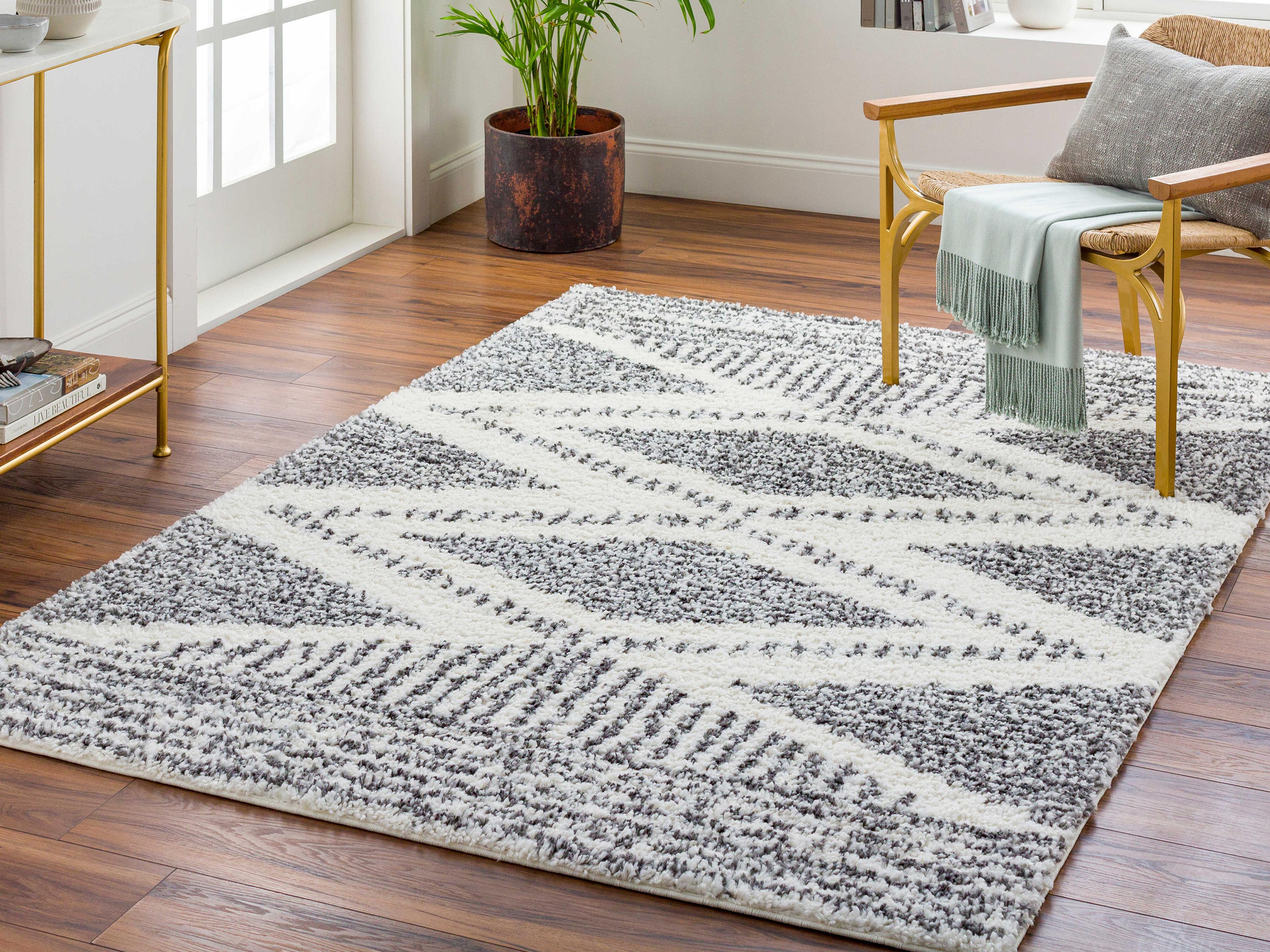 Livabliss by Surya Deluxe Shag Geometric Runner Area Rug