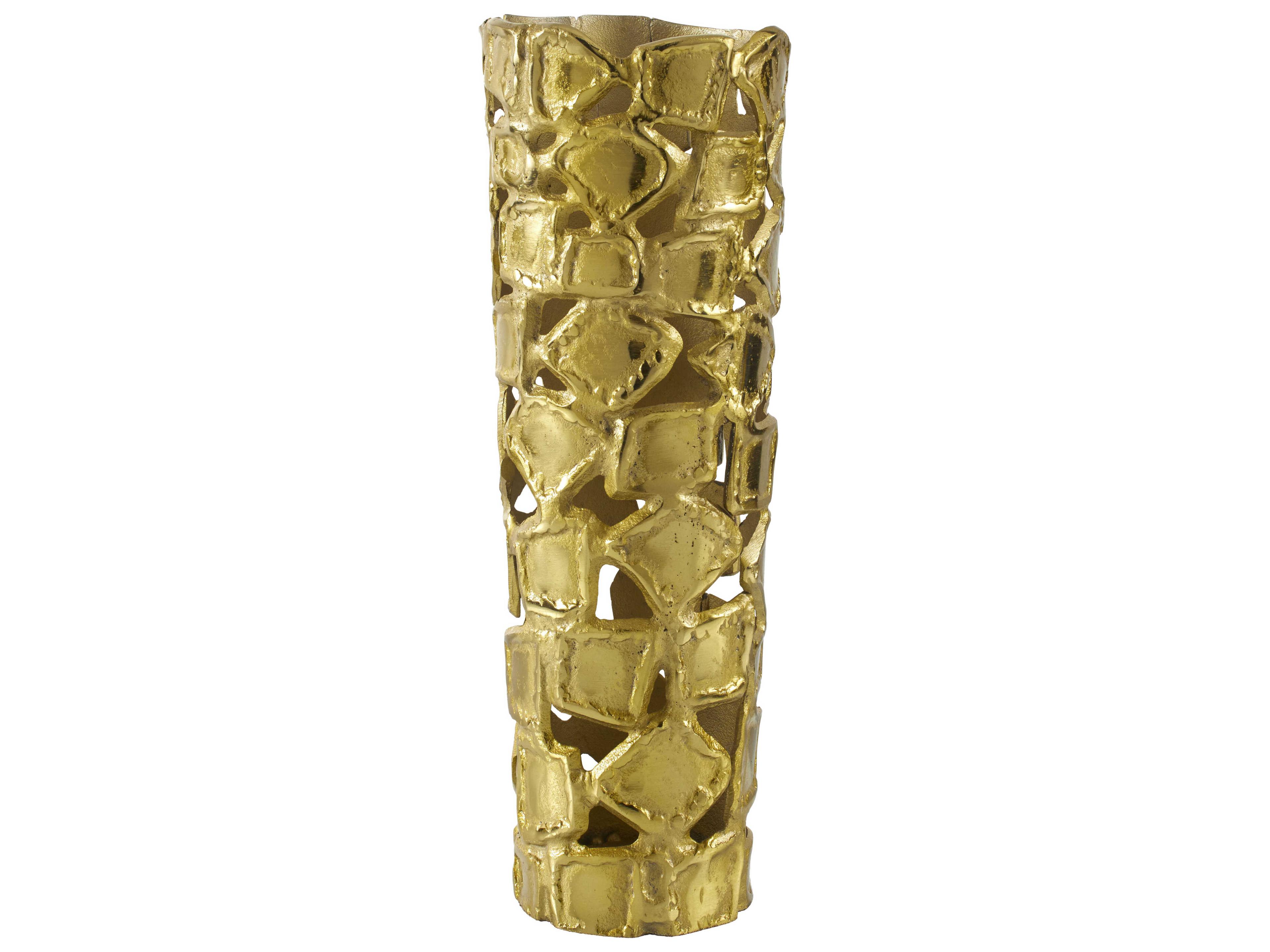 Livabliss by Surya Achaean Metallic Brass Vase (Set of 2)