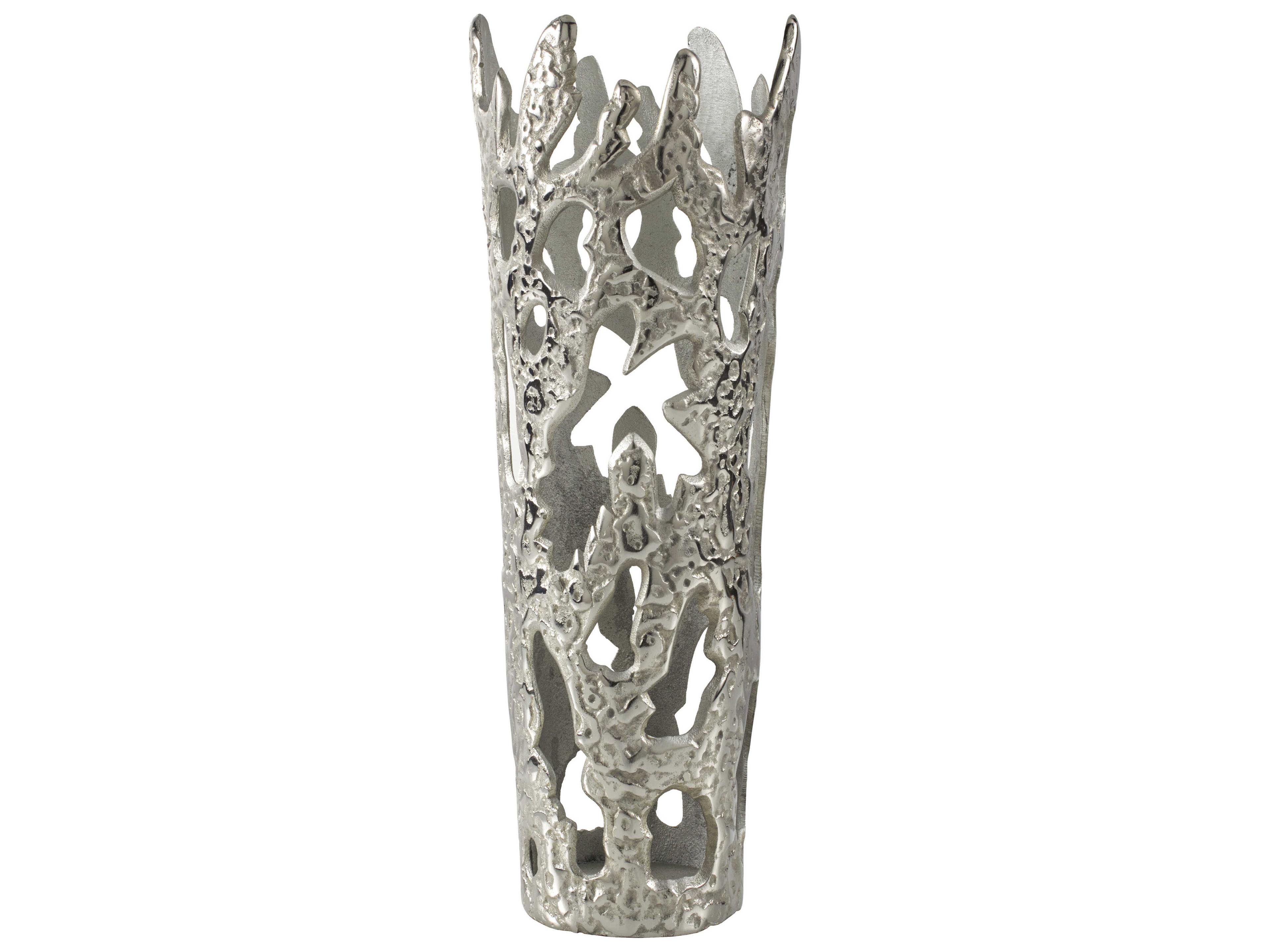Livabliss by Surya Achaean Metallic Silver Vase (Set of 2)