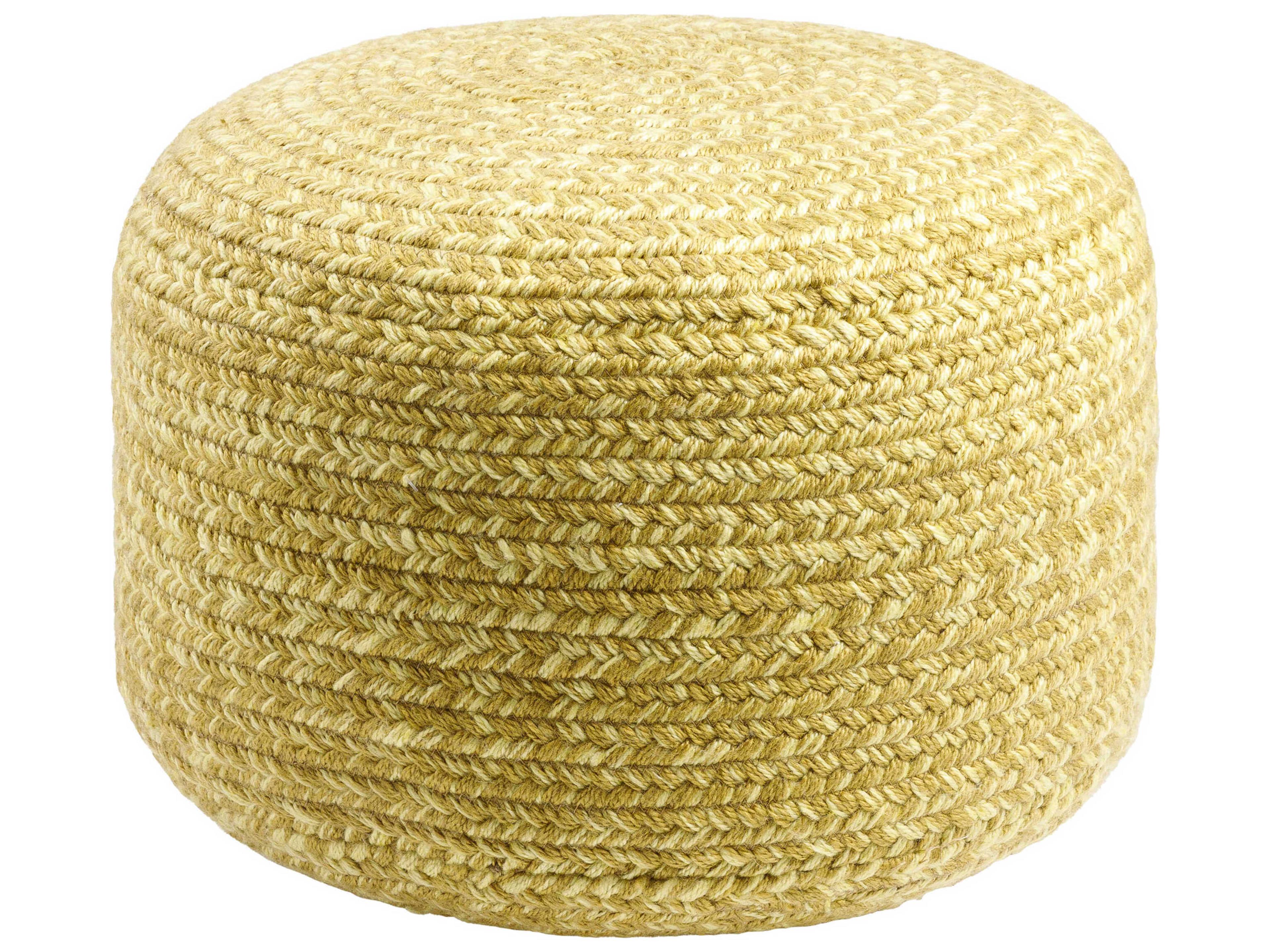 Blissful Goldenrod Yellow Upholstered Pouf