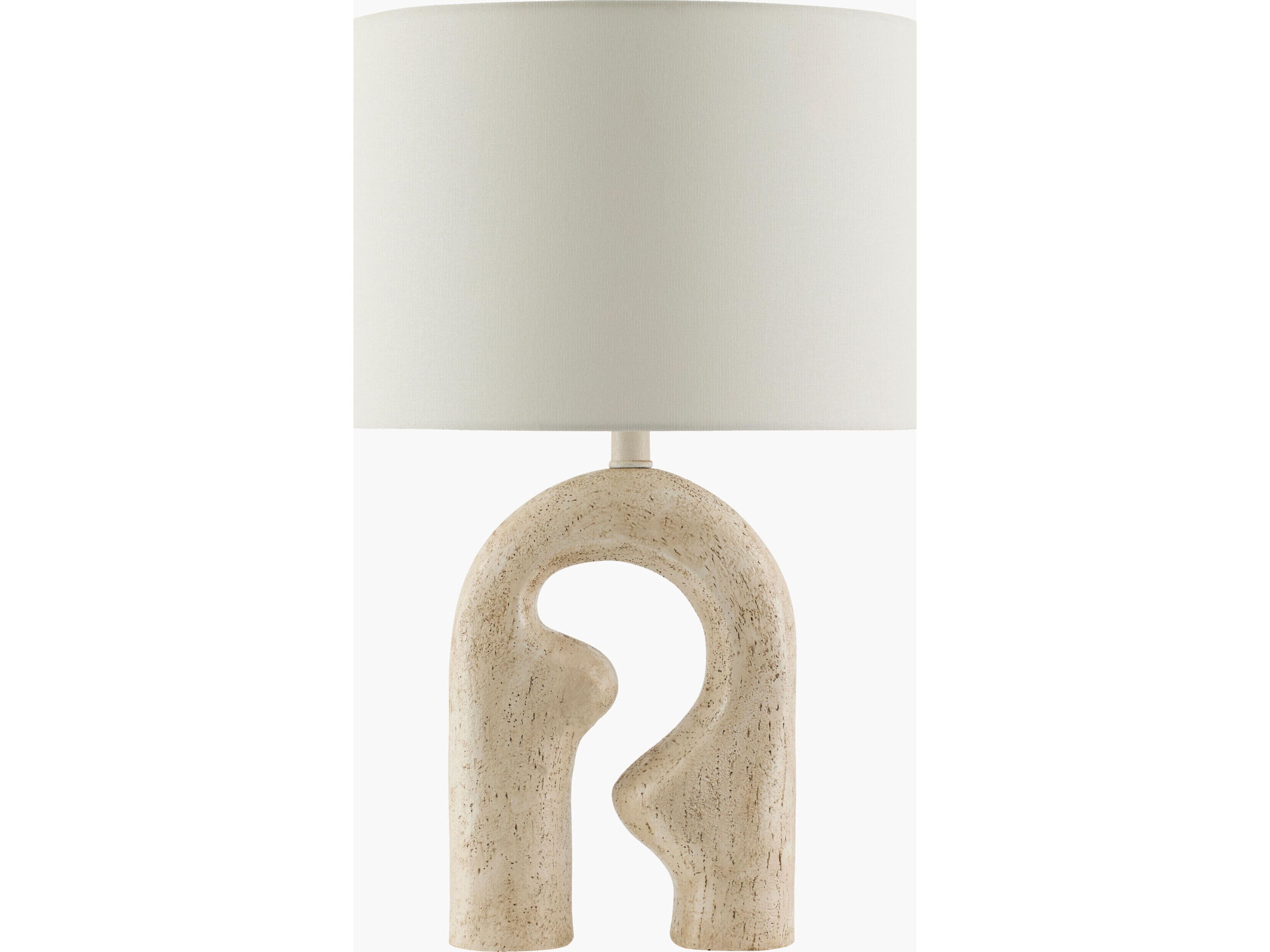 Ellory Painted Cream White Linen Table Lamp