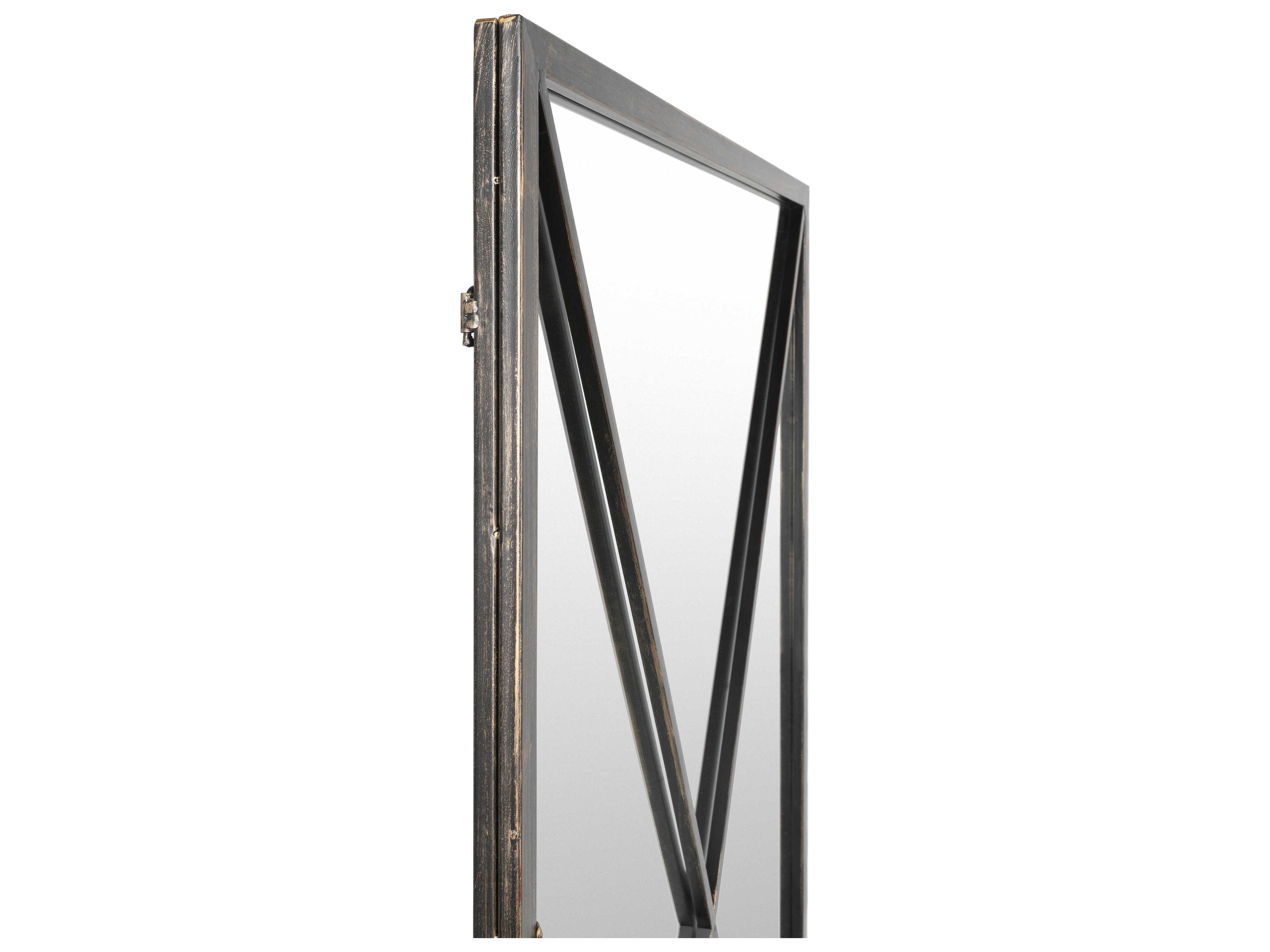 Livabliss by Surya Forge Hand Painted Black Rectangular Wall Mirror