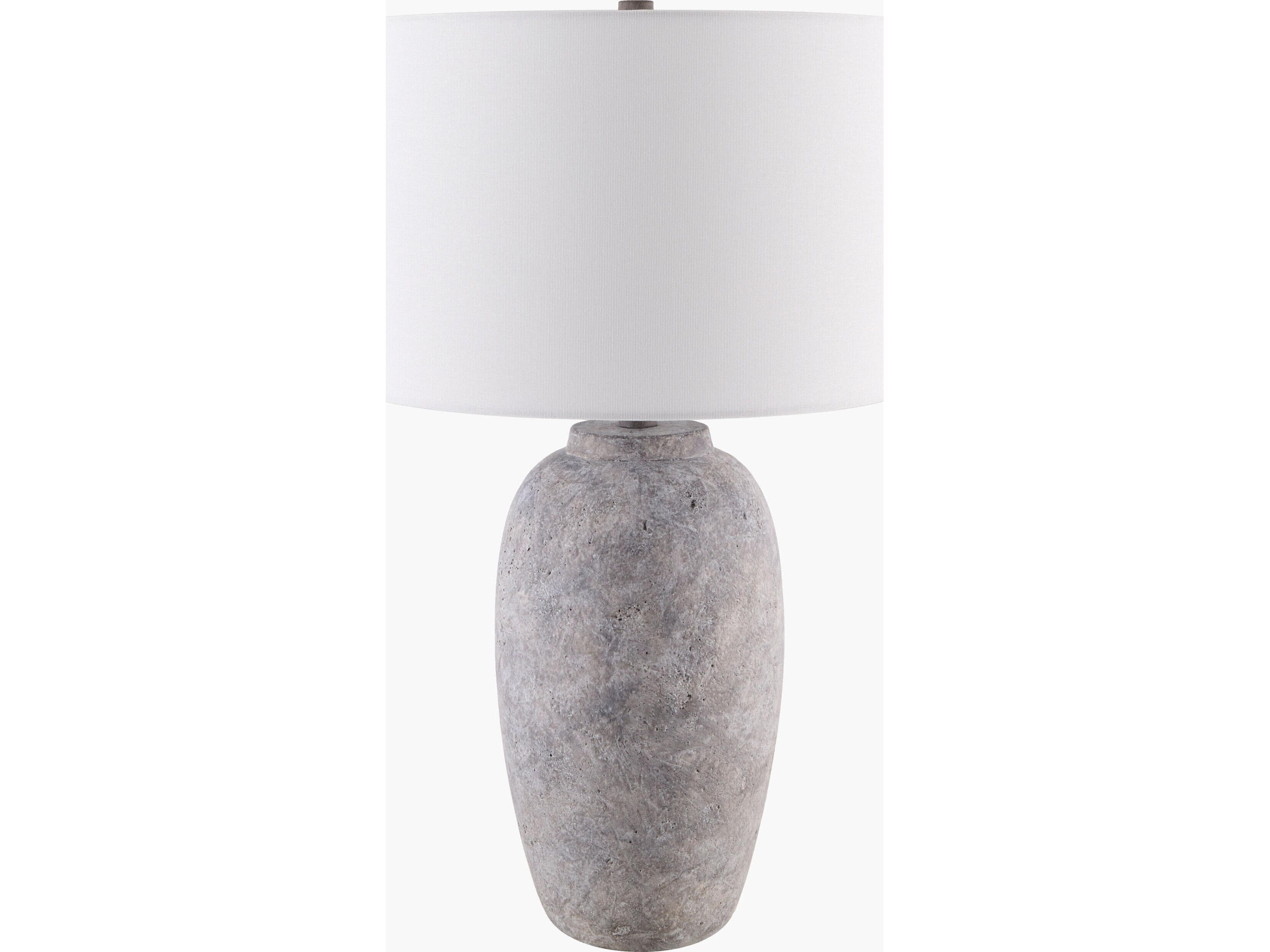Gasius Painted Light Gray White Linen Buffet Lamp