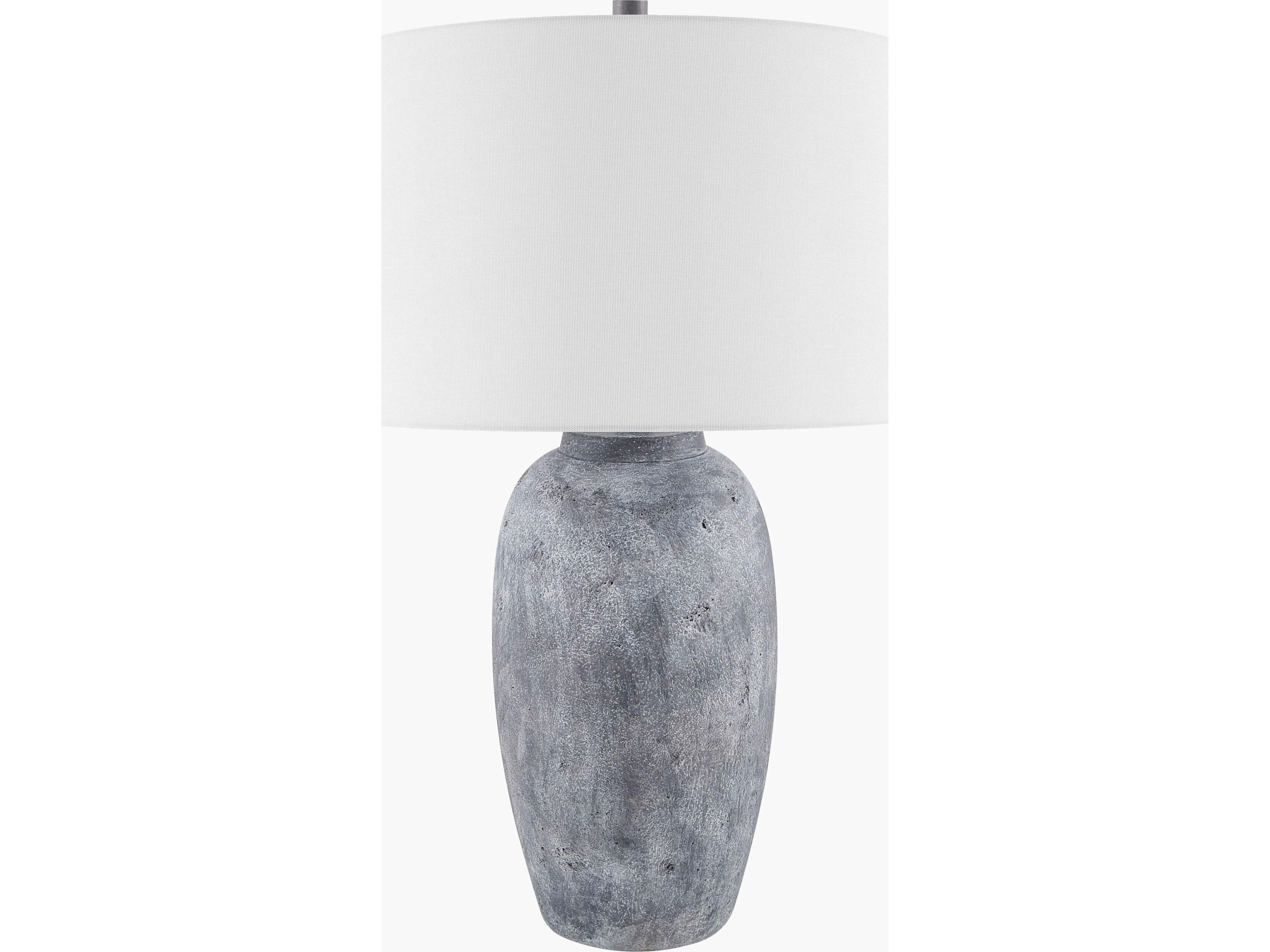 Gasius Painted Gray White Linen Buffet Lamp
