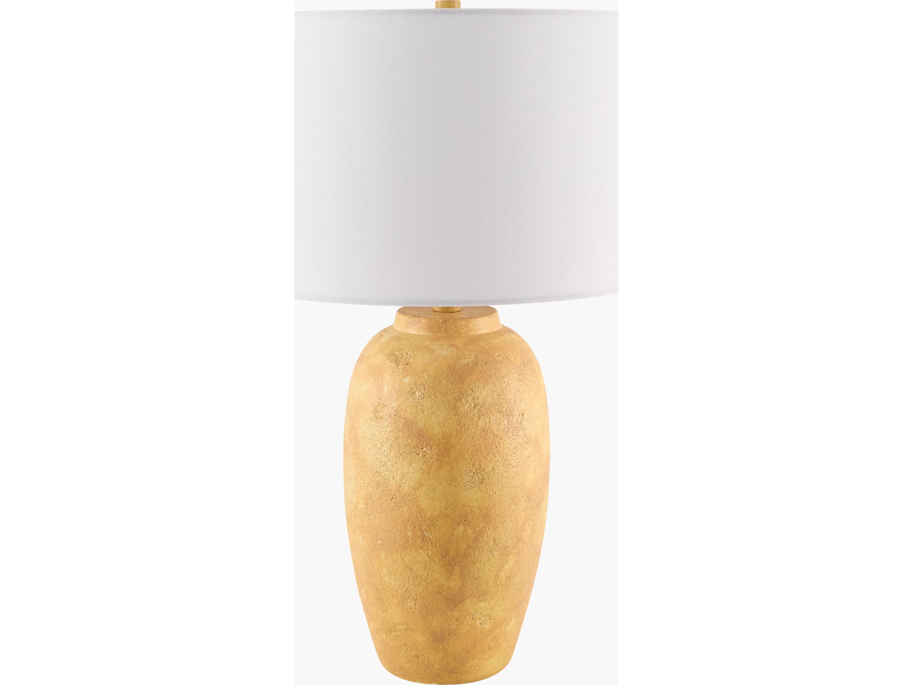 Gasius Painted Yellow White Linen Buffet Lamp