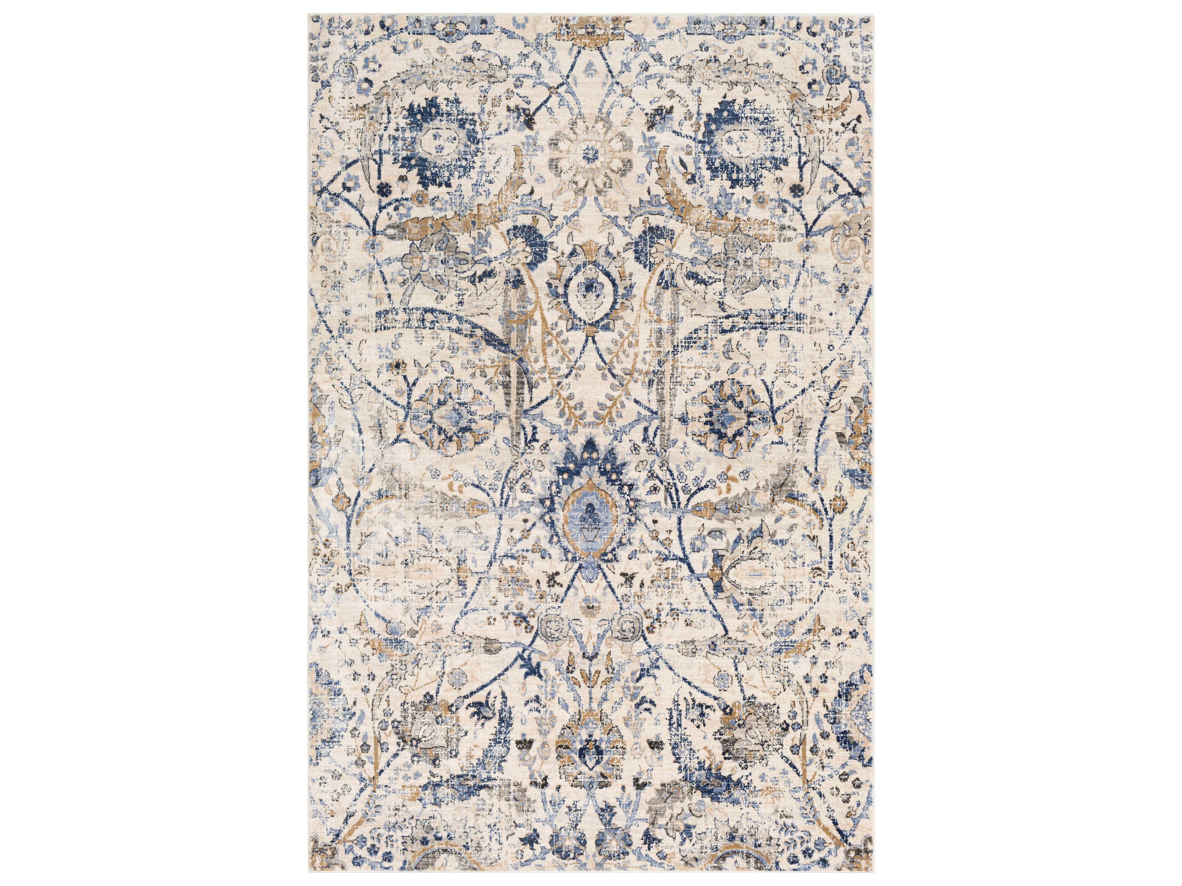 Indigo Floral Area Rug