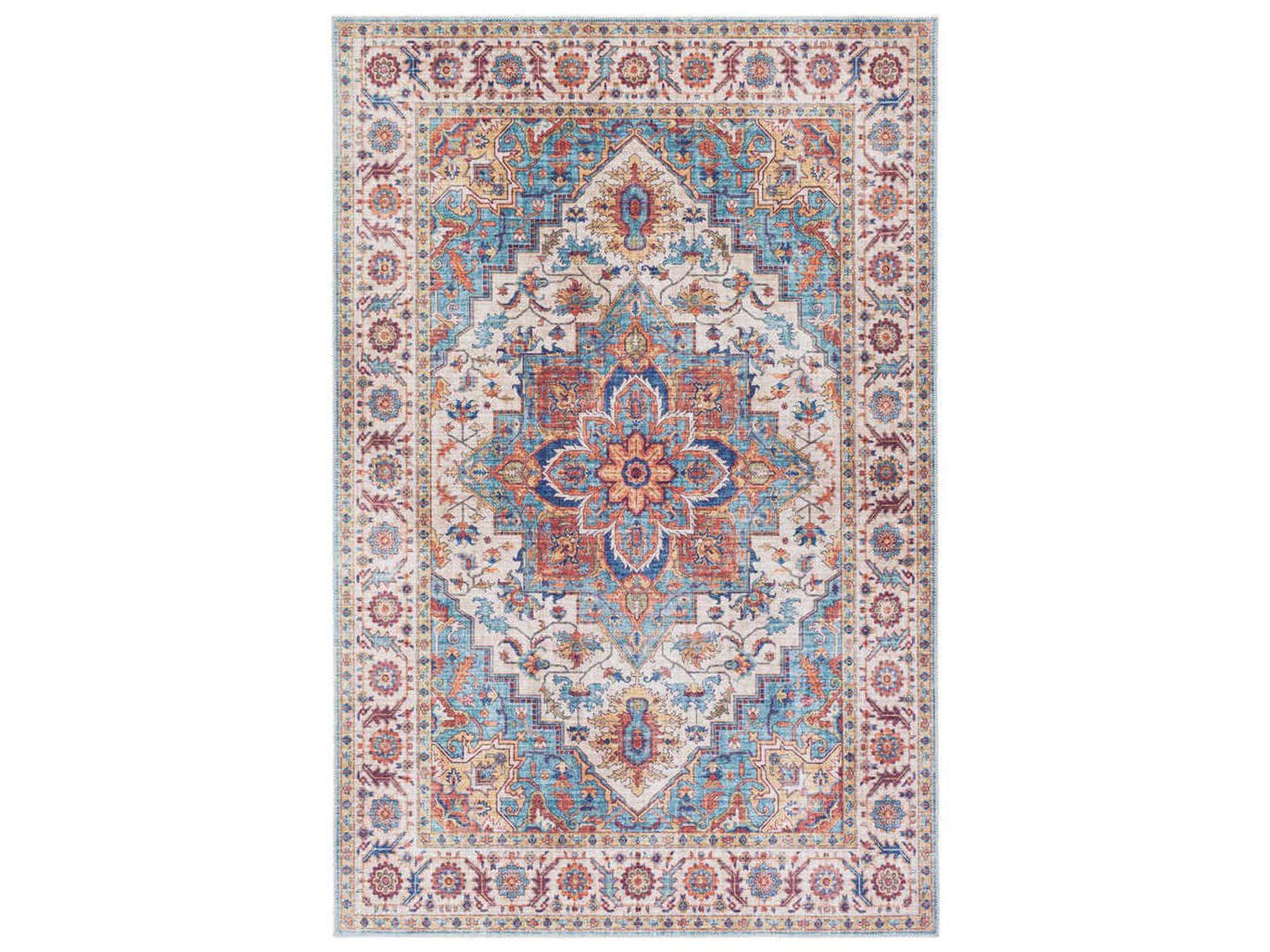 Iris Bordered Runner Area Rug