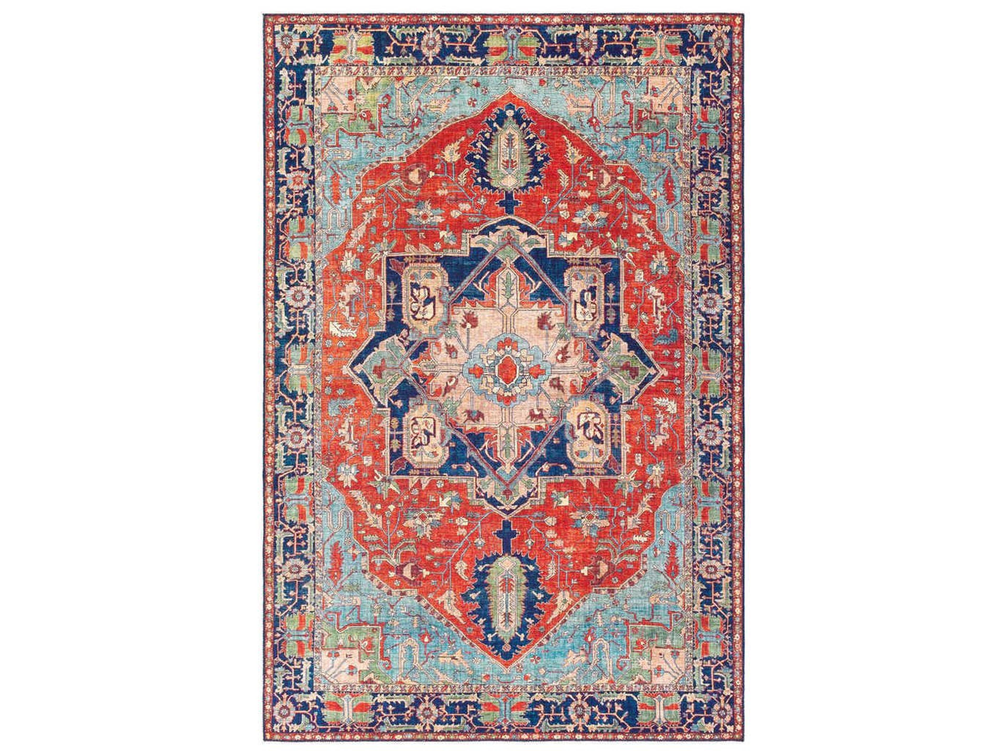 Iris Bordered Runner Area Rug
