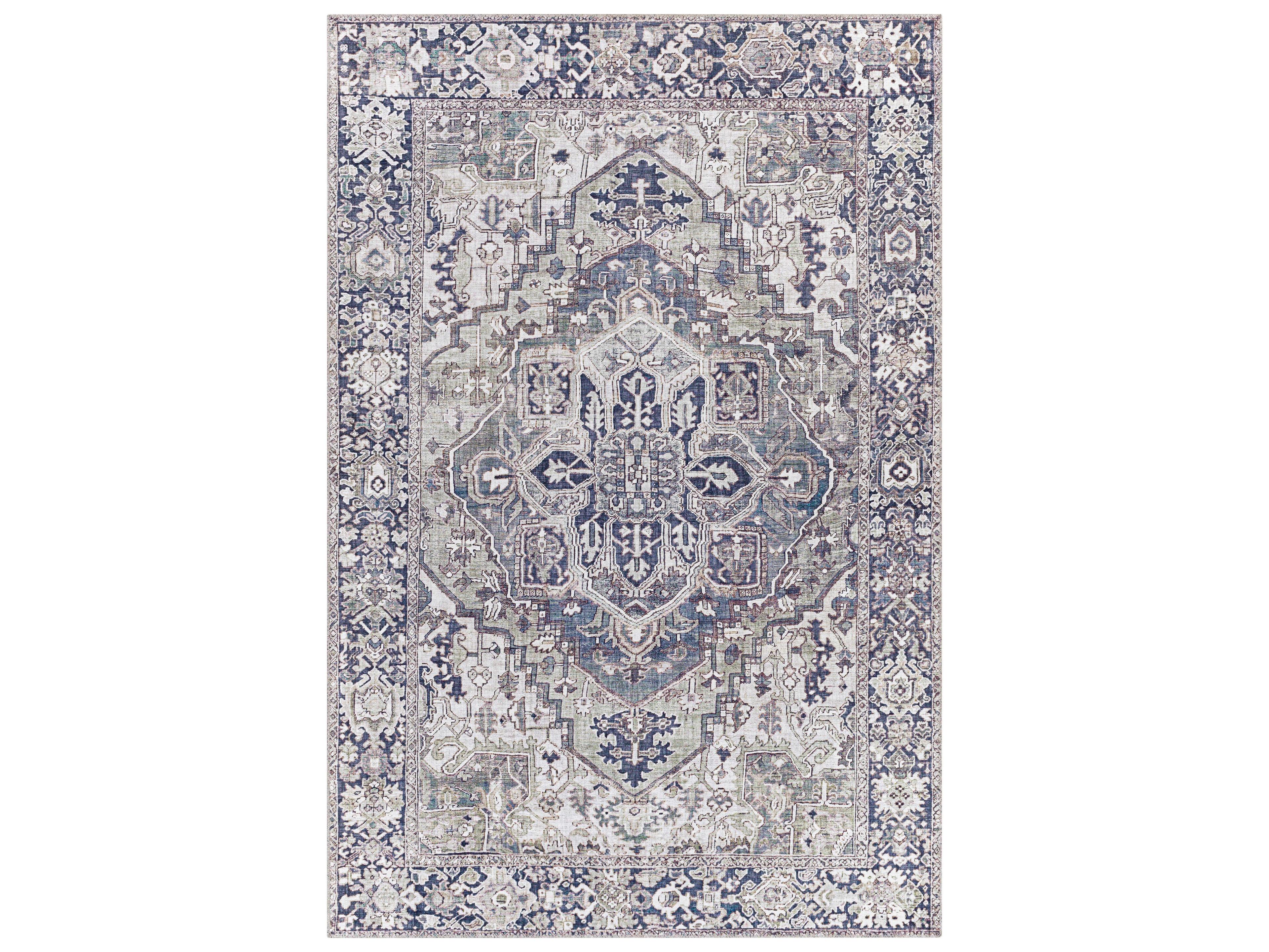 Iris Bordered Runner Area Rug