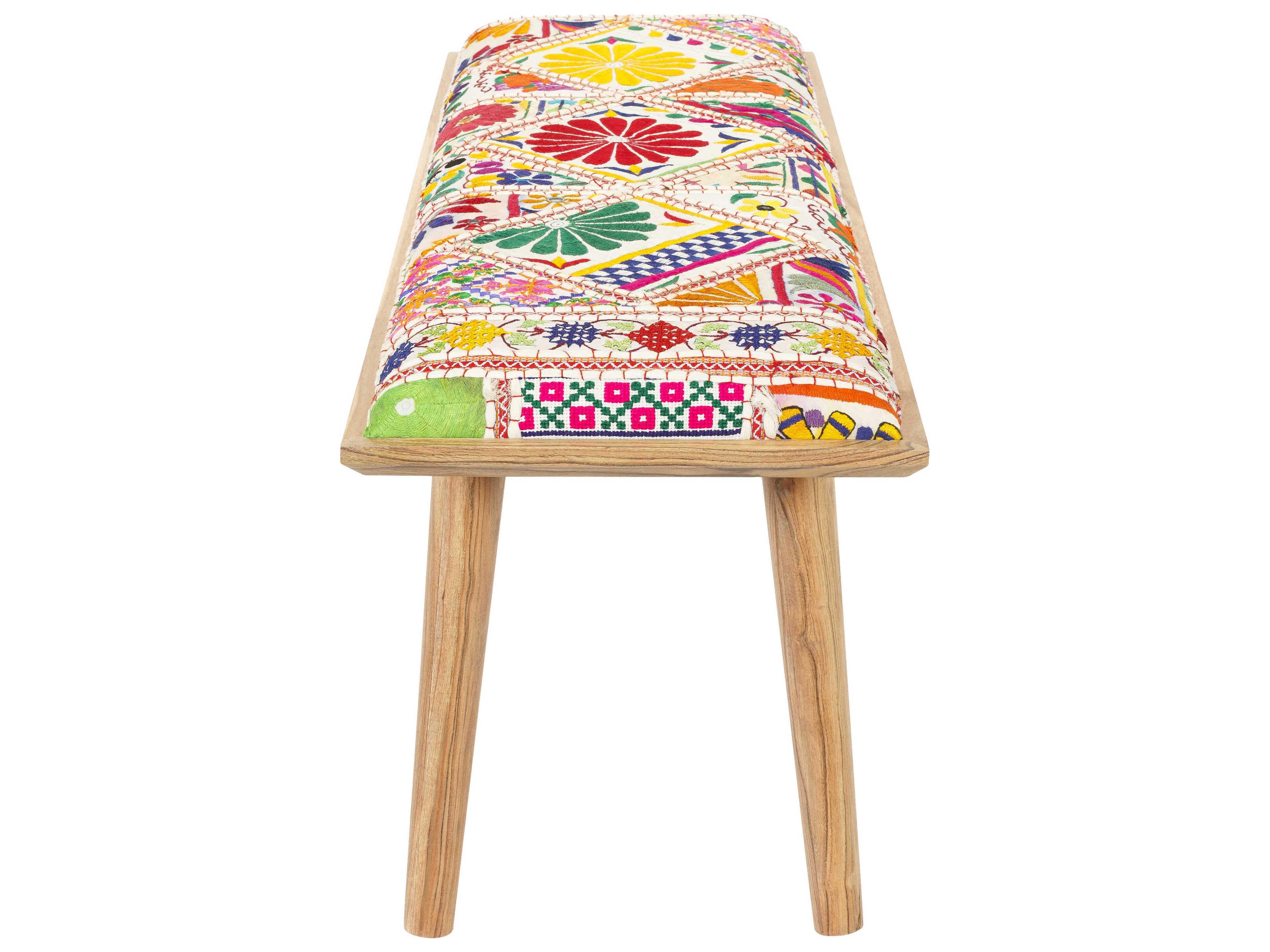 Livabliss by Surya Karma Cream Upholstered Accent Bench