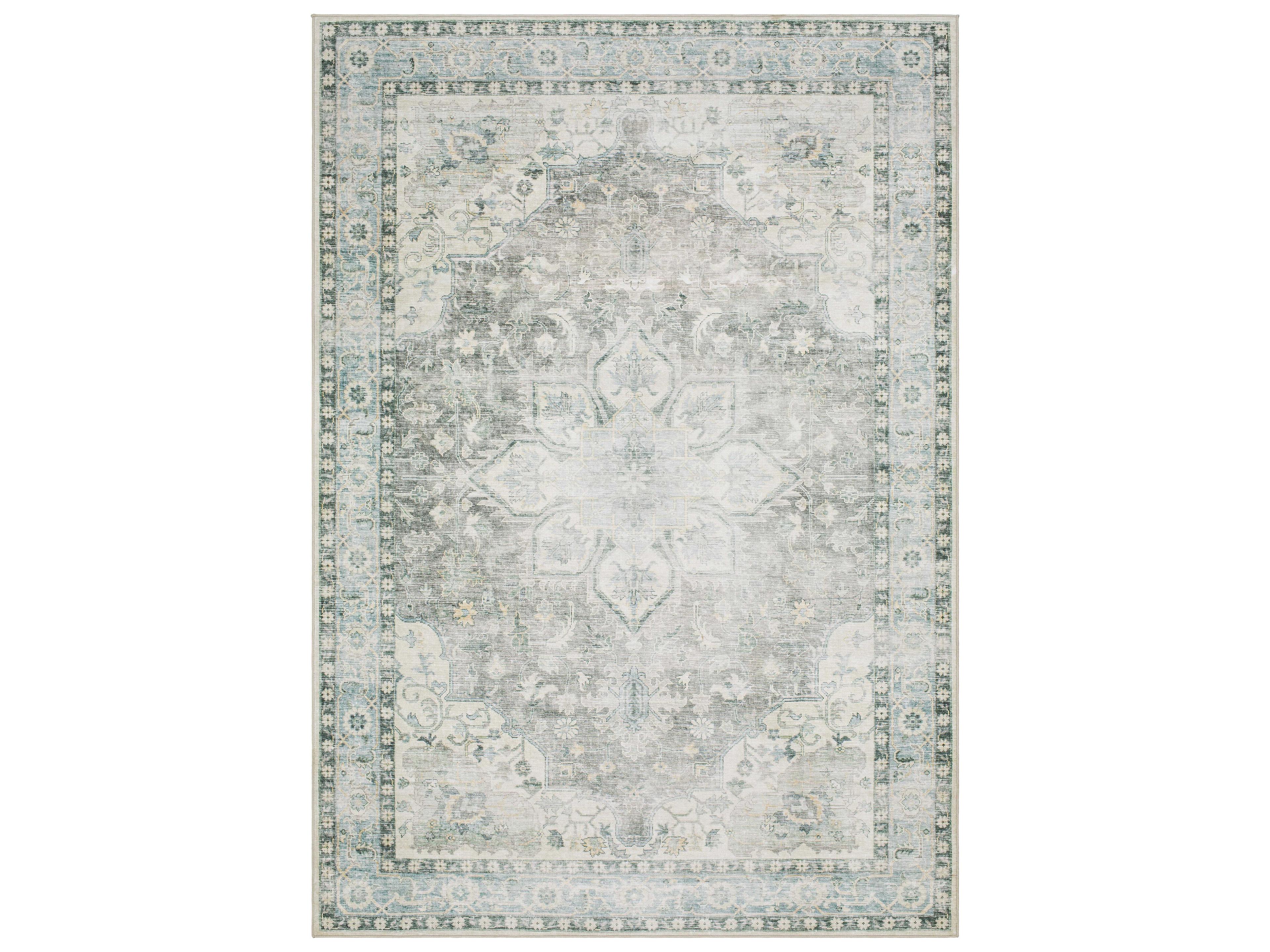 Lavable Bordered Area Rug