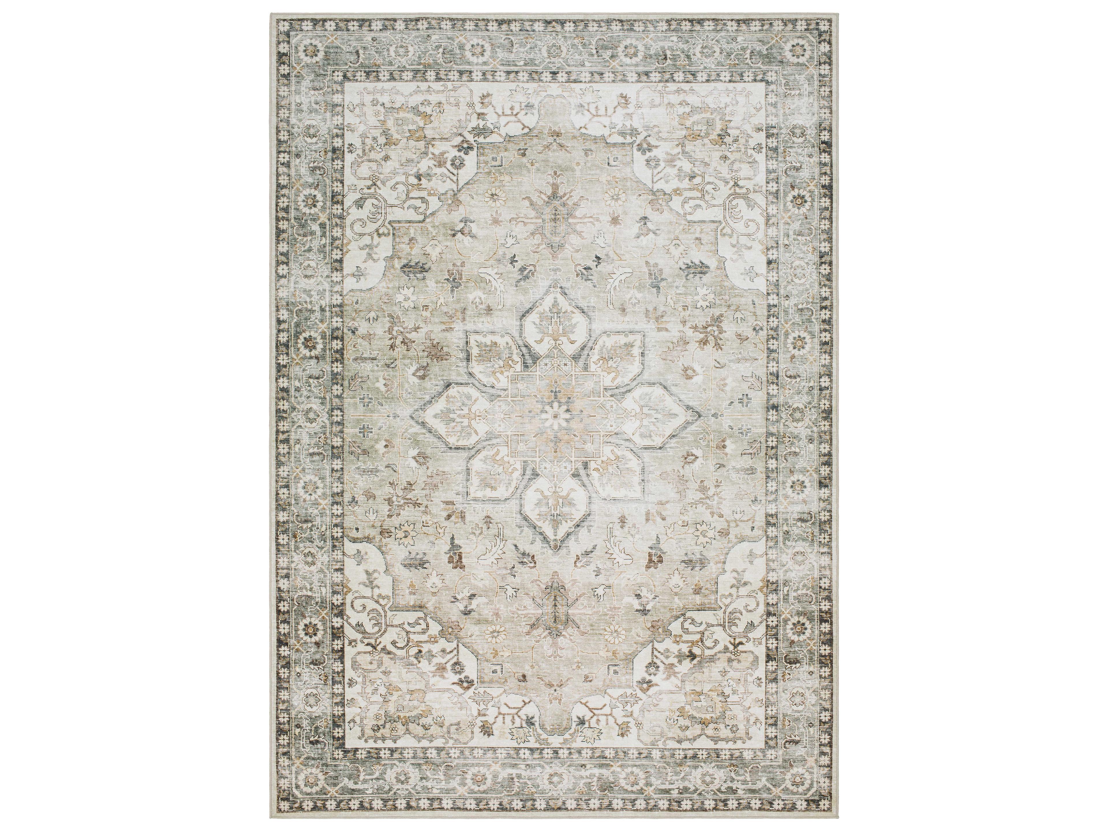 Lavable Bordered Area Rug