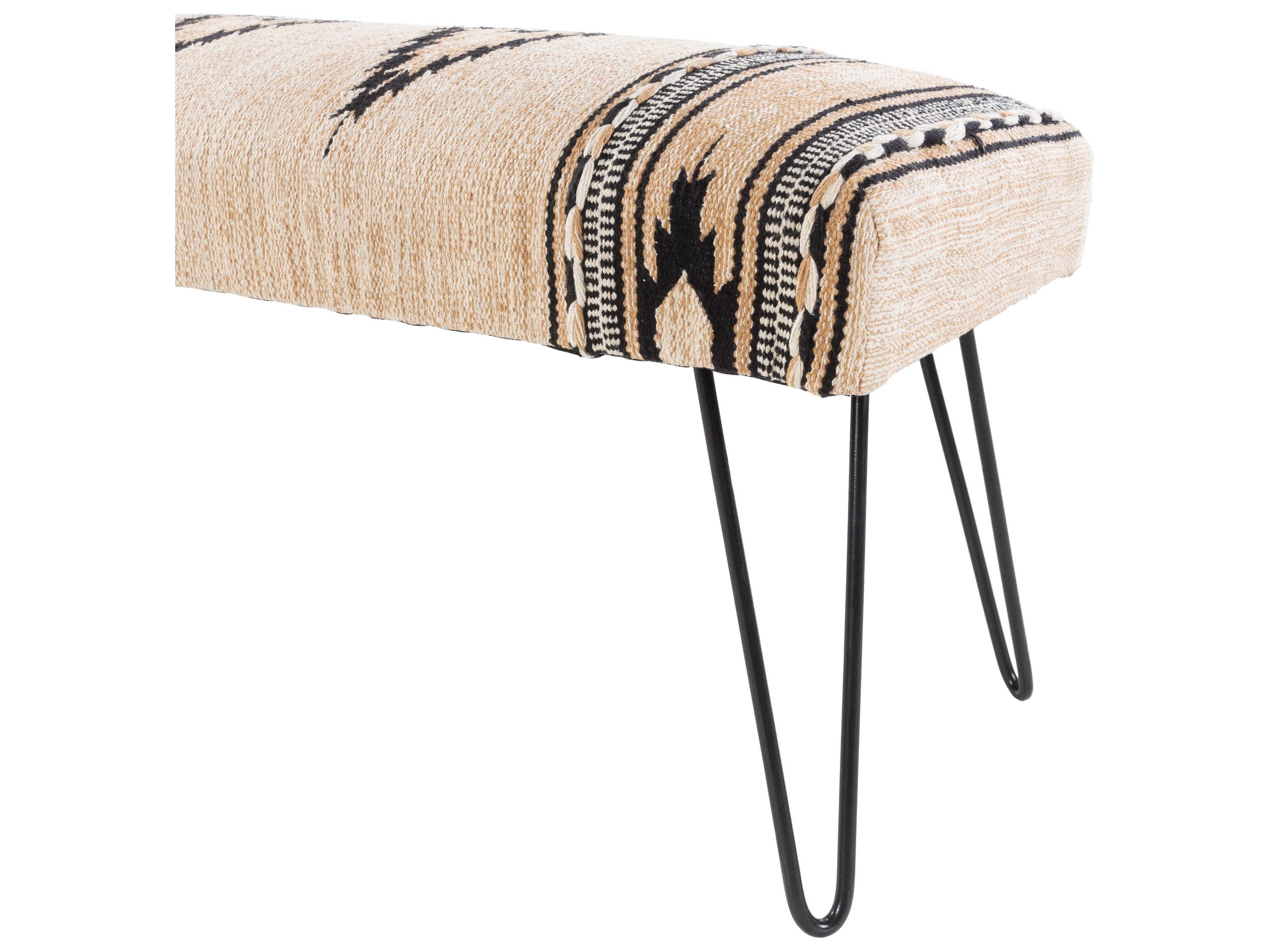 Livabliss by Surya Miriam Tan Black Cream Accent Bench
