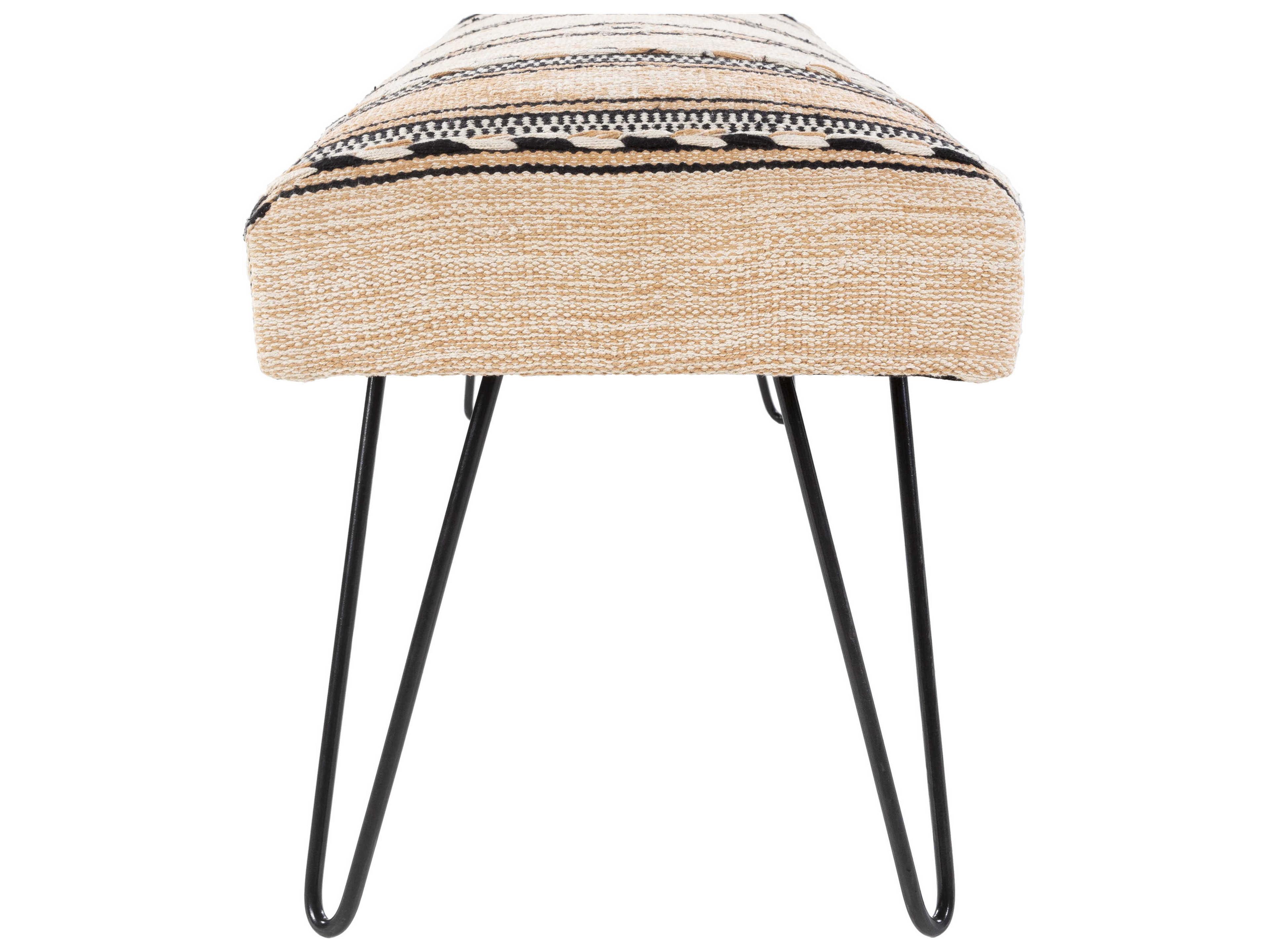 Livabliss by Surya Miriam Tan Black Cream Accent Bench