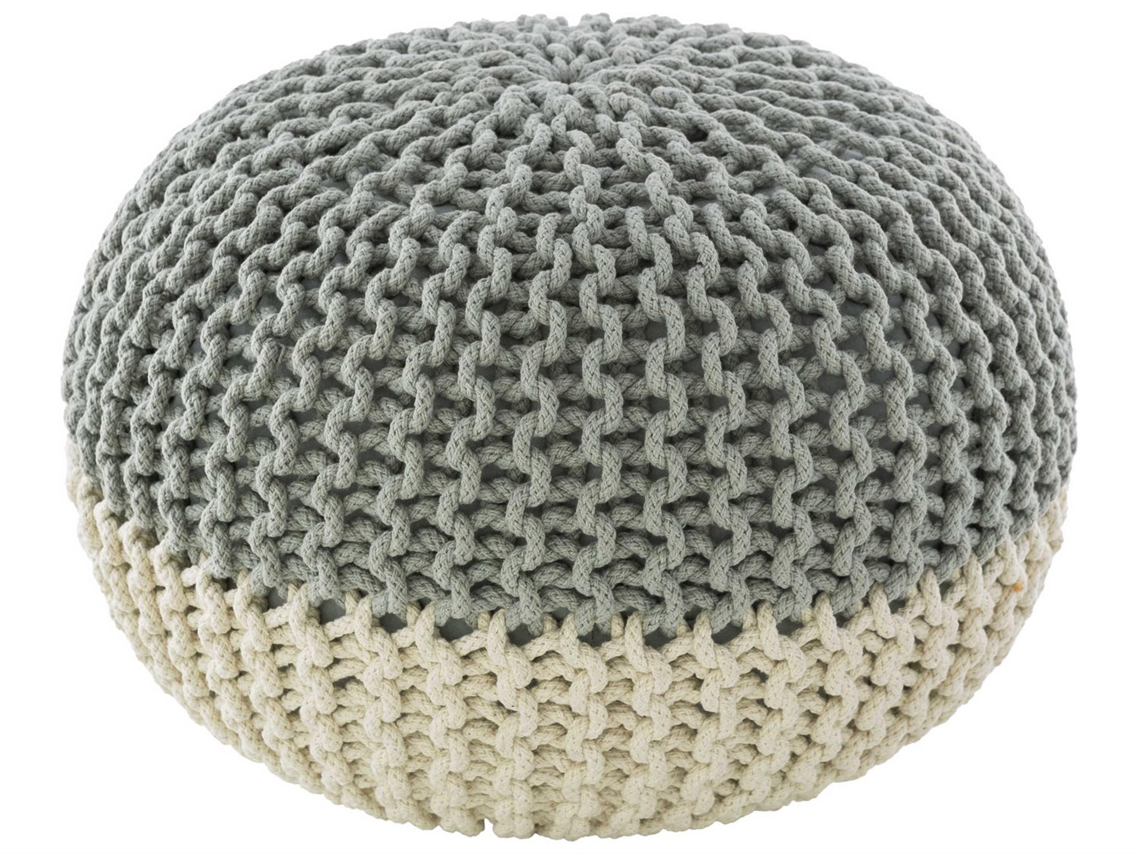 Malmo Mint White Green Ottoman