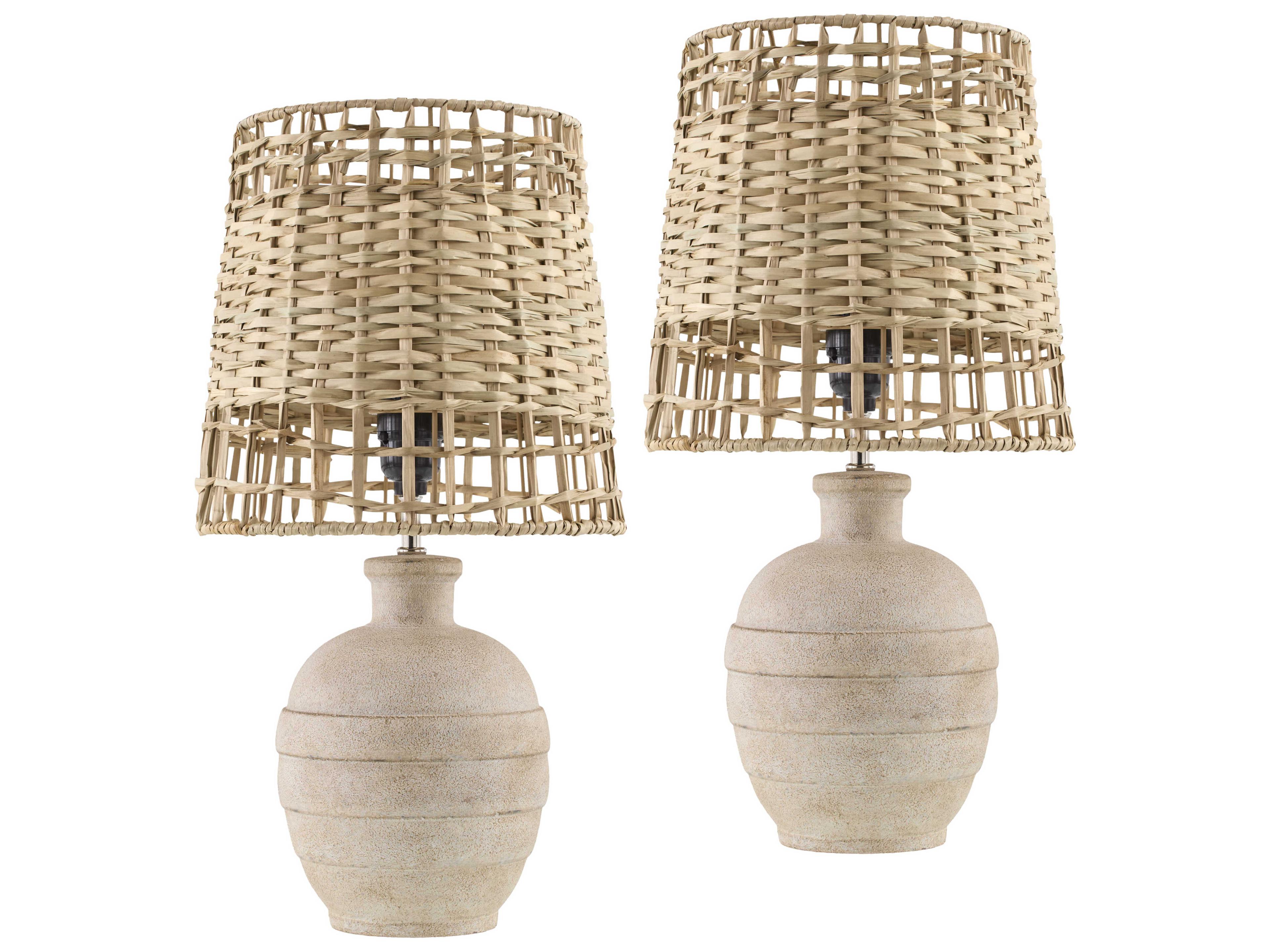 Nightbloom Cream Gray Table Lamp (Set of 2)