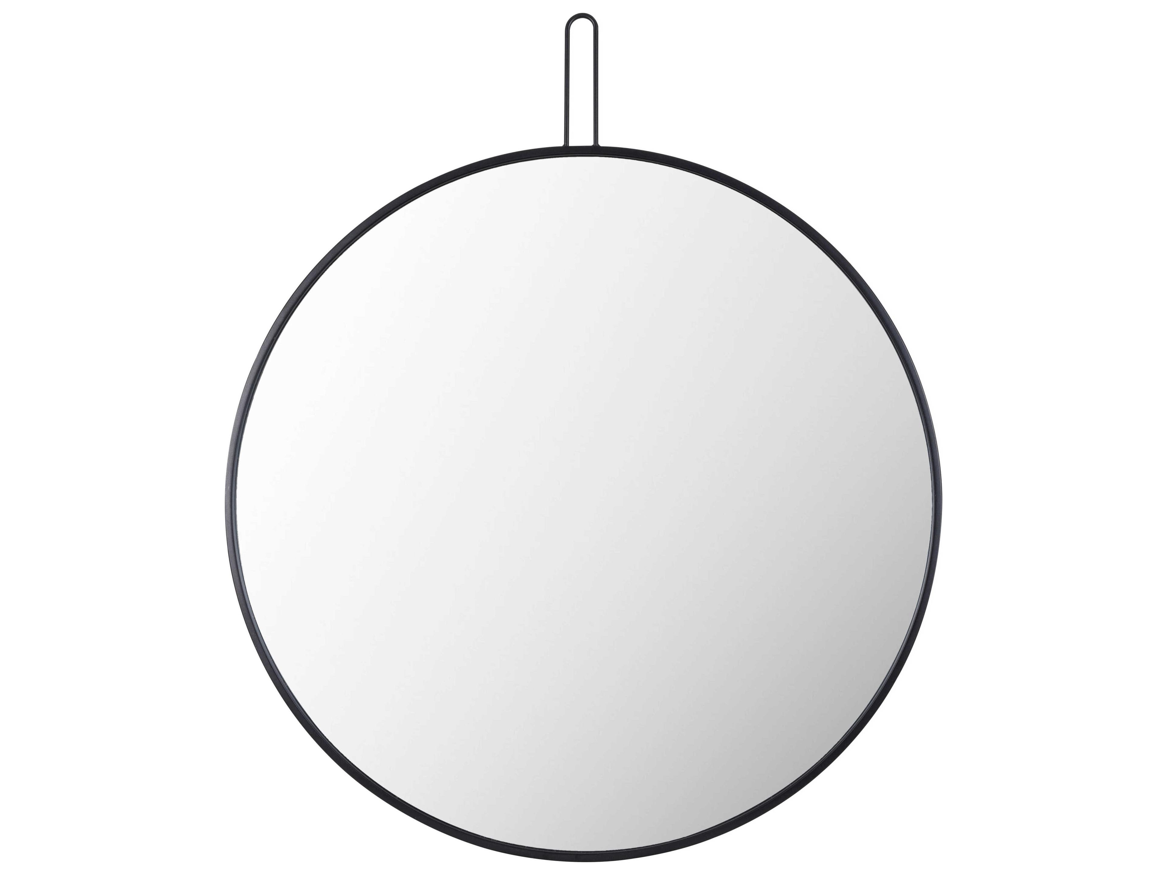 Livabliss by Surya Athanasia Black Wall Mirror Round