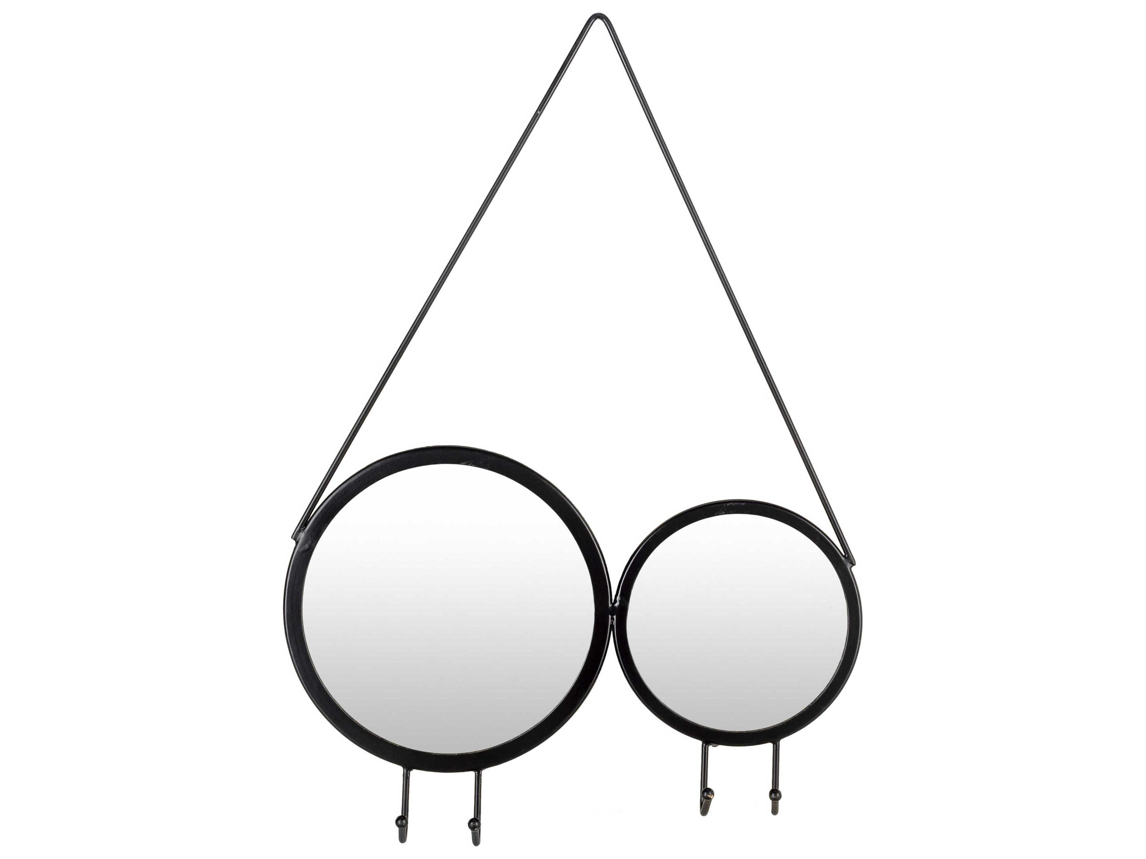 Odessa Black Wall Mirror Round