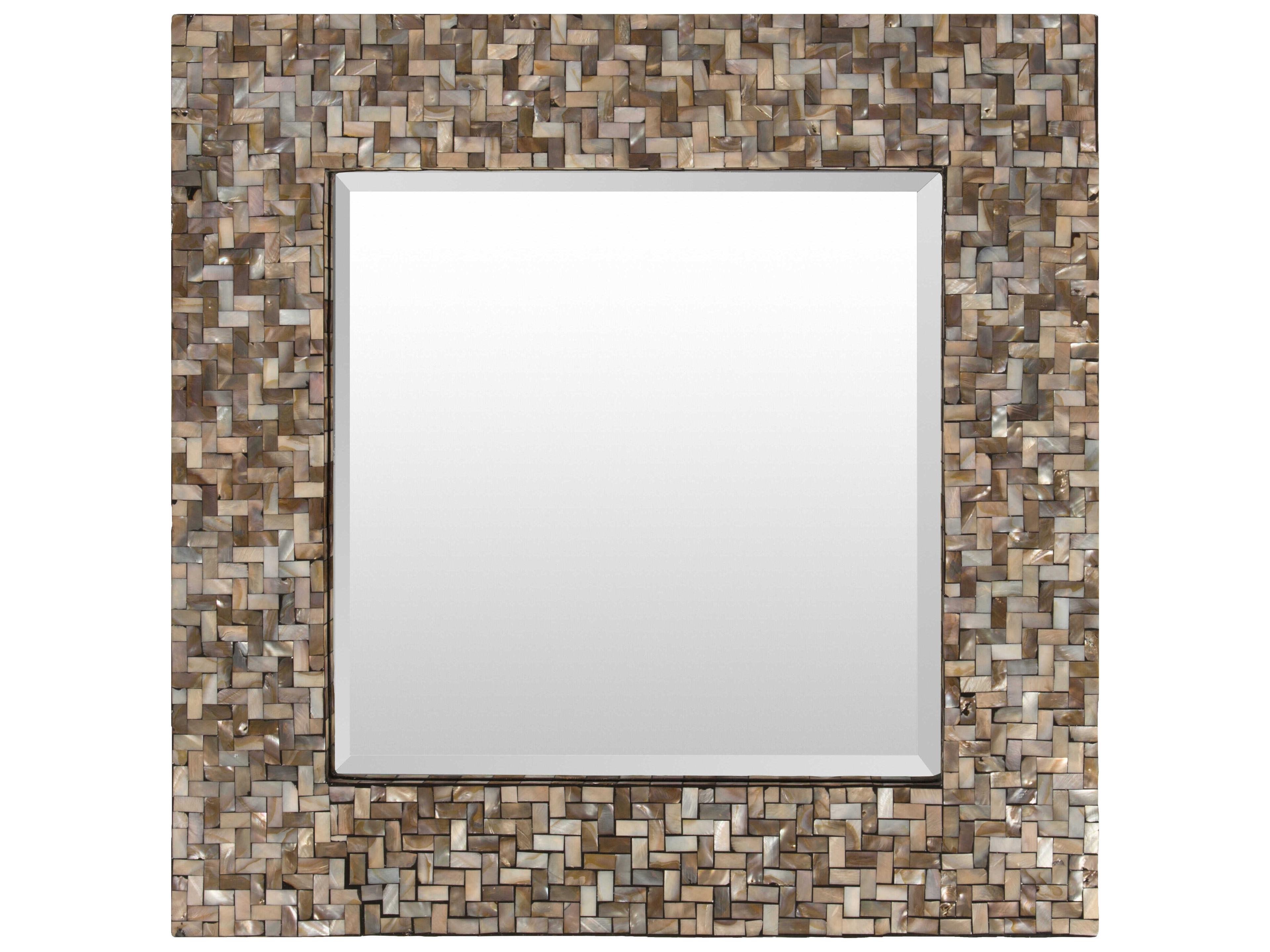 Overton Natural Metallic Bronze Square Wall Mirror