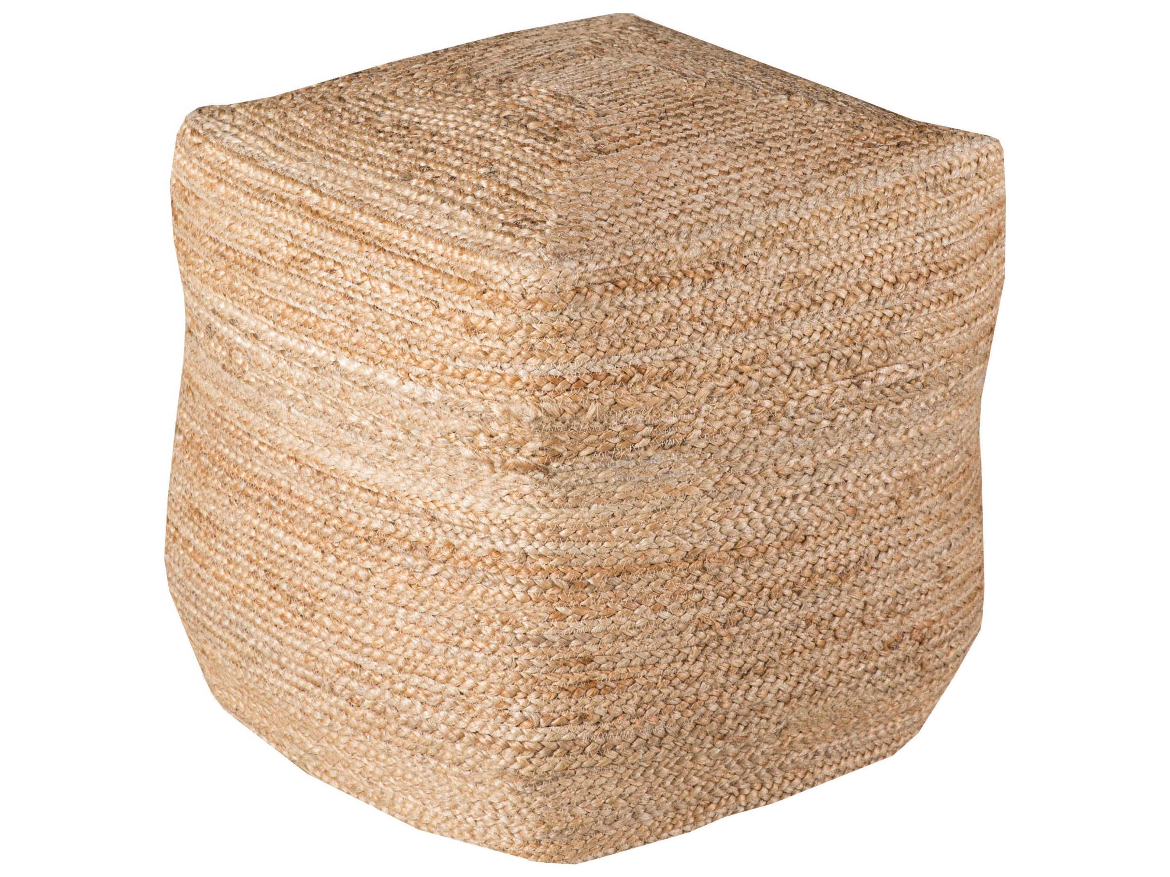 Livabliss by Surya Jute Tan Upholstered Ottoman