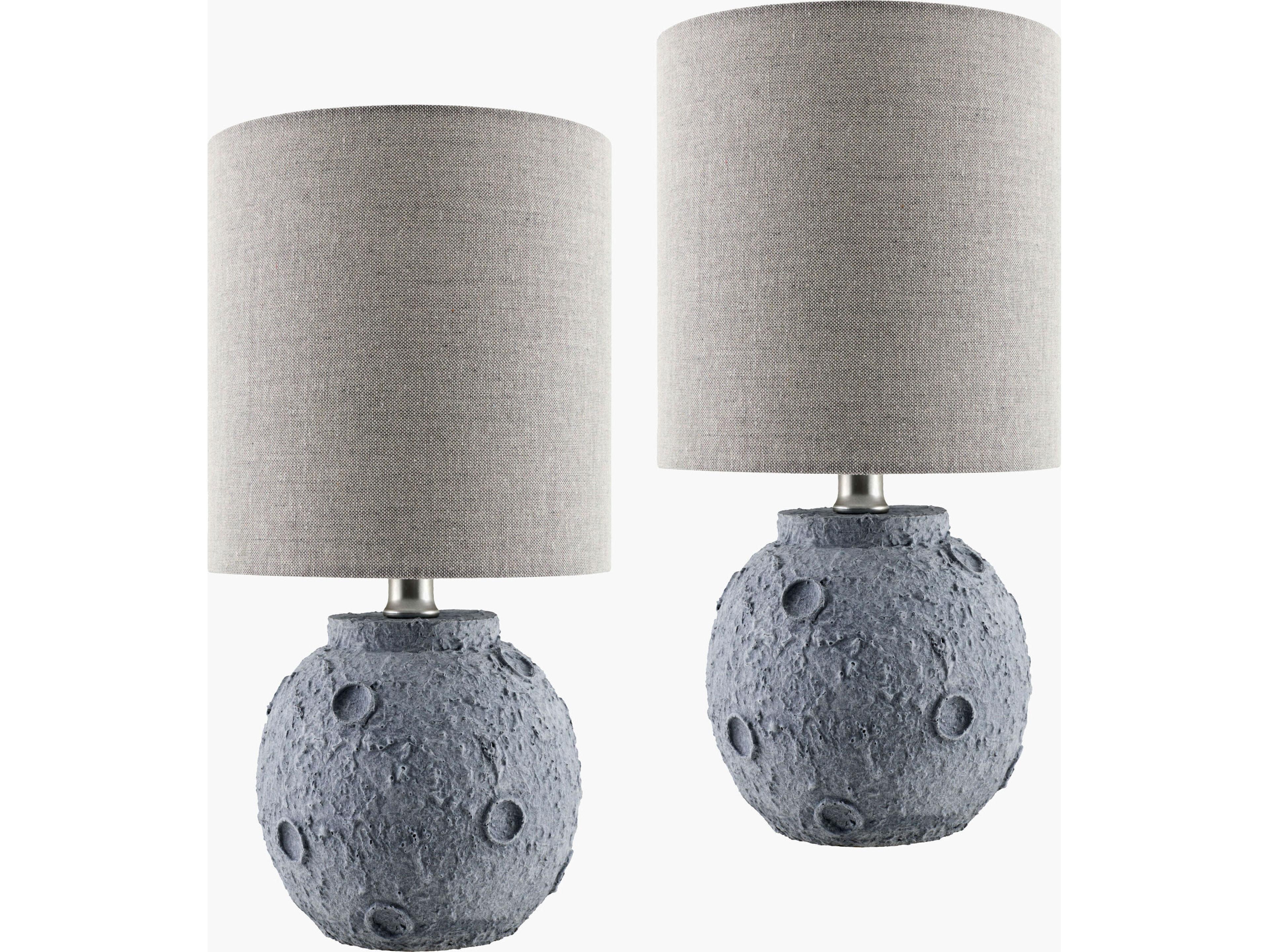 Rapollo Painted Gray Linen Table Lamp Set of 2