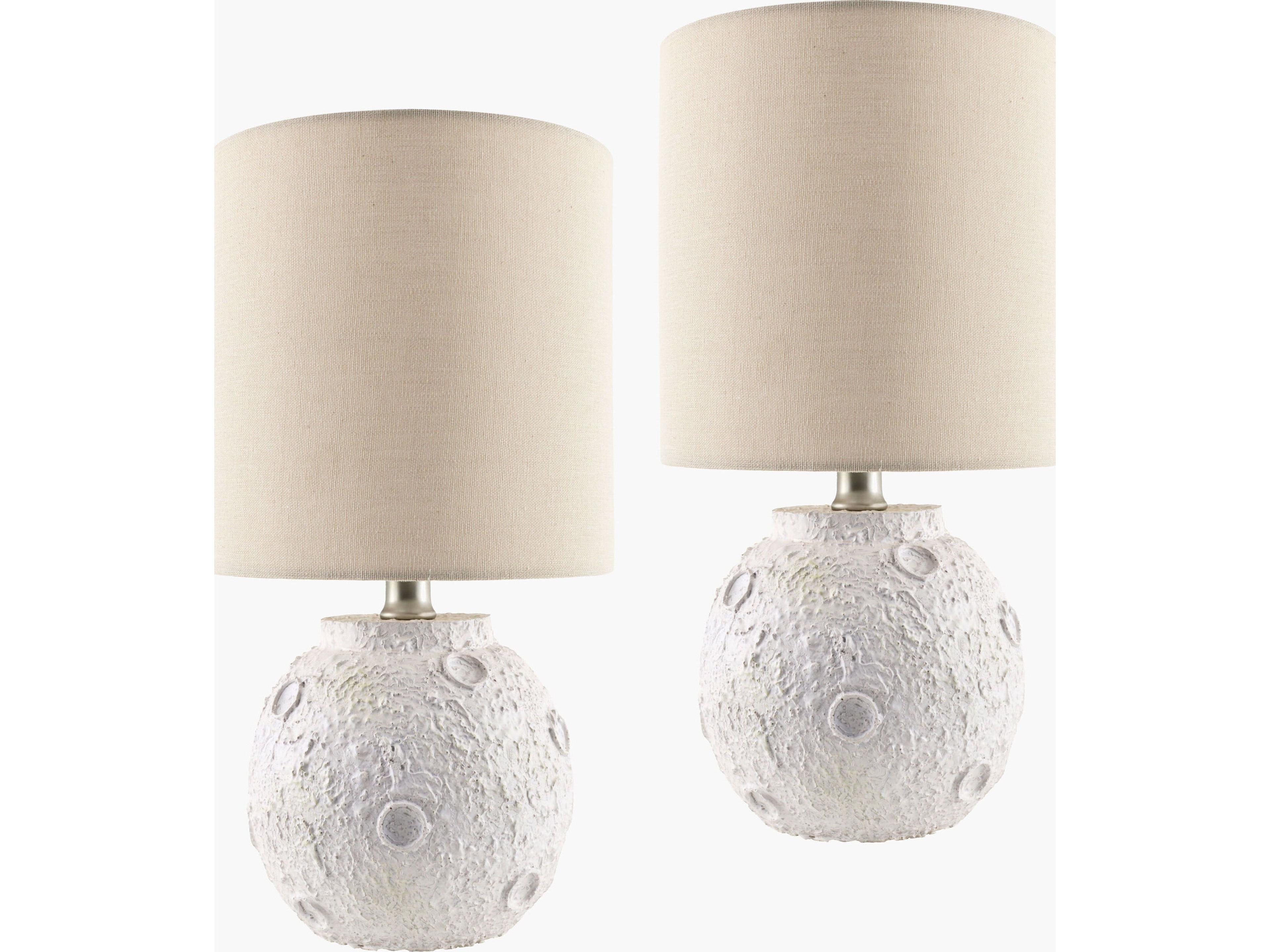 Livabliss by Surya Rapollo Painted Cream Wheat Linen Off White Table Lamp Set of 2