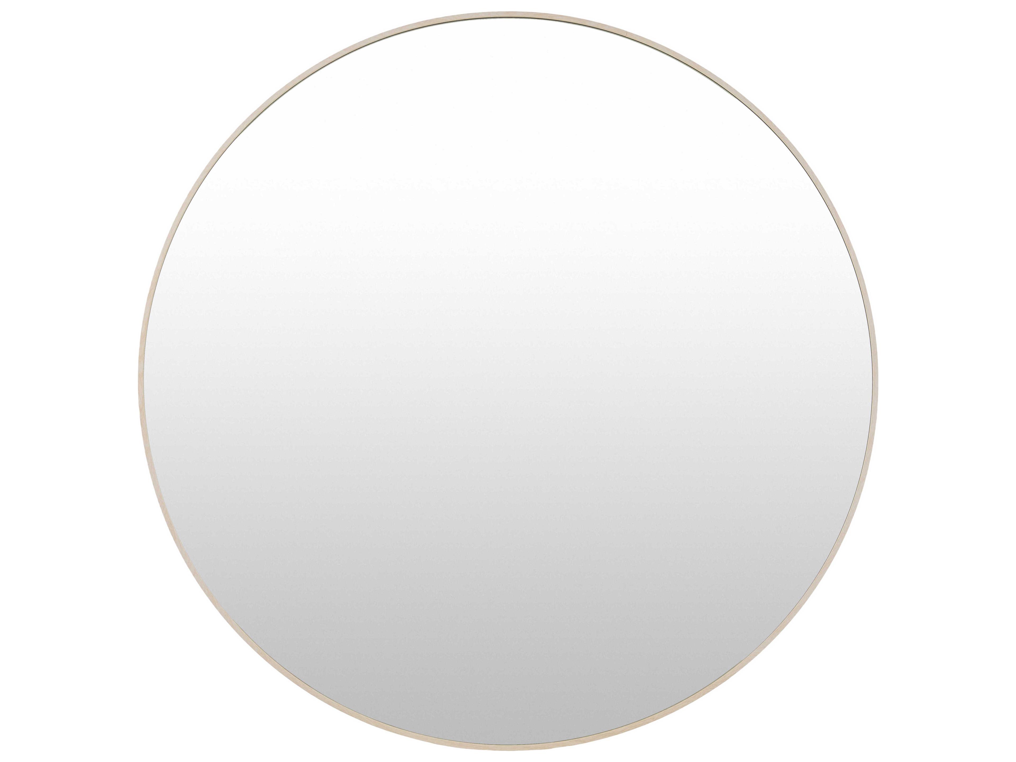 Aranya Natural Brown Round Wall Mirror
