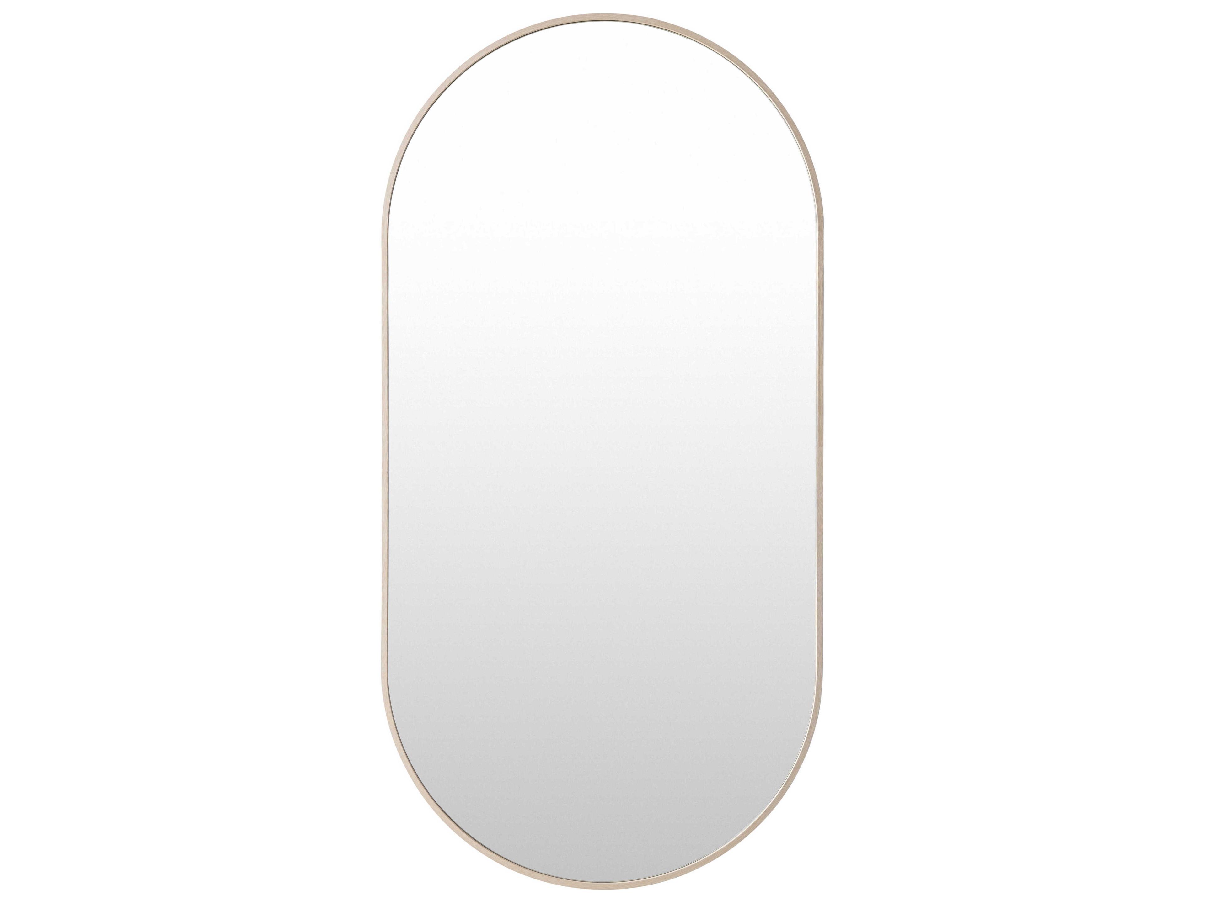 Aranya Natural Brown Oval Wall Mirror
