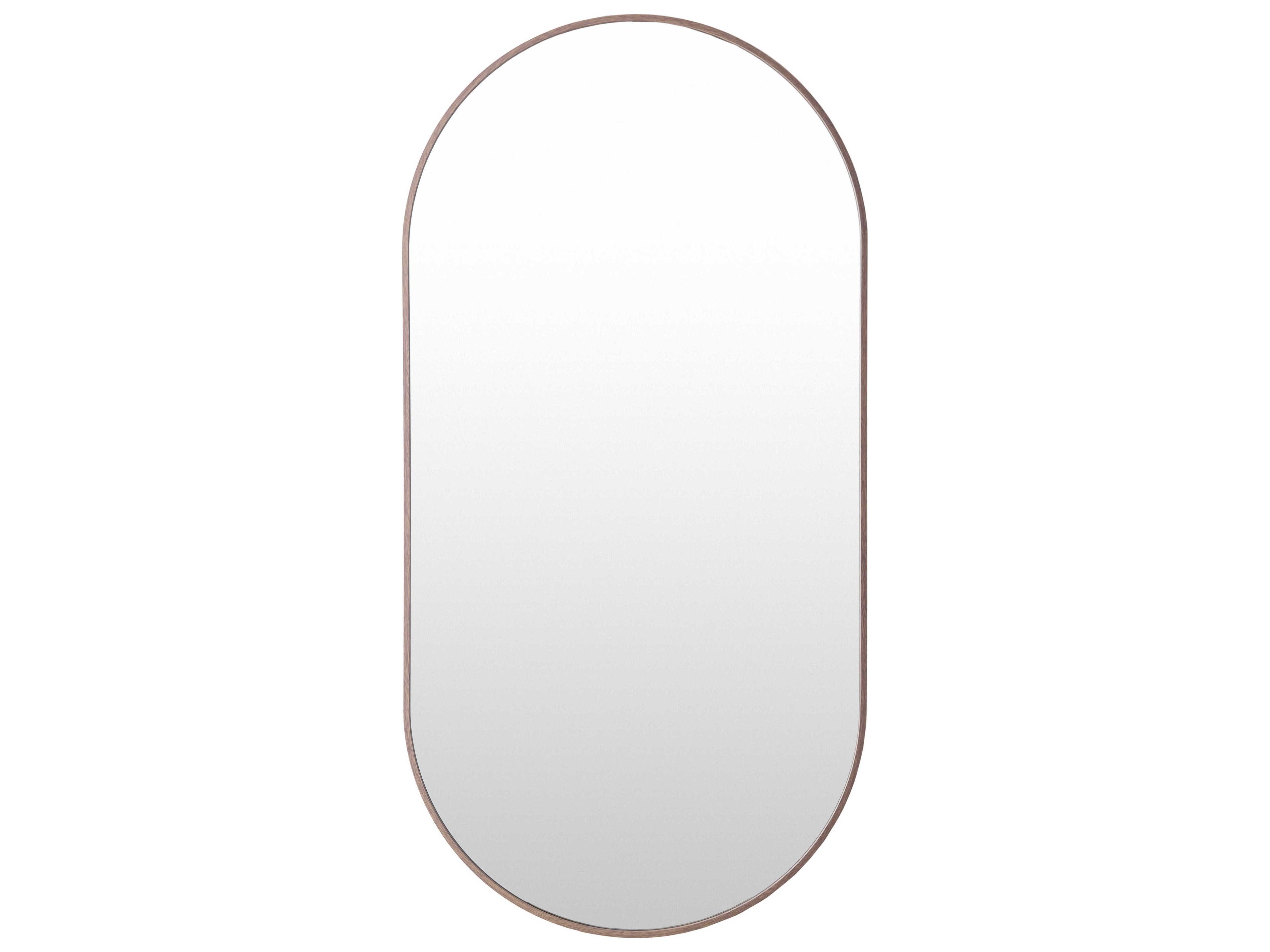 Aranya Natural Dark Brown Oval Wall Mirror