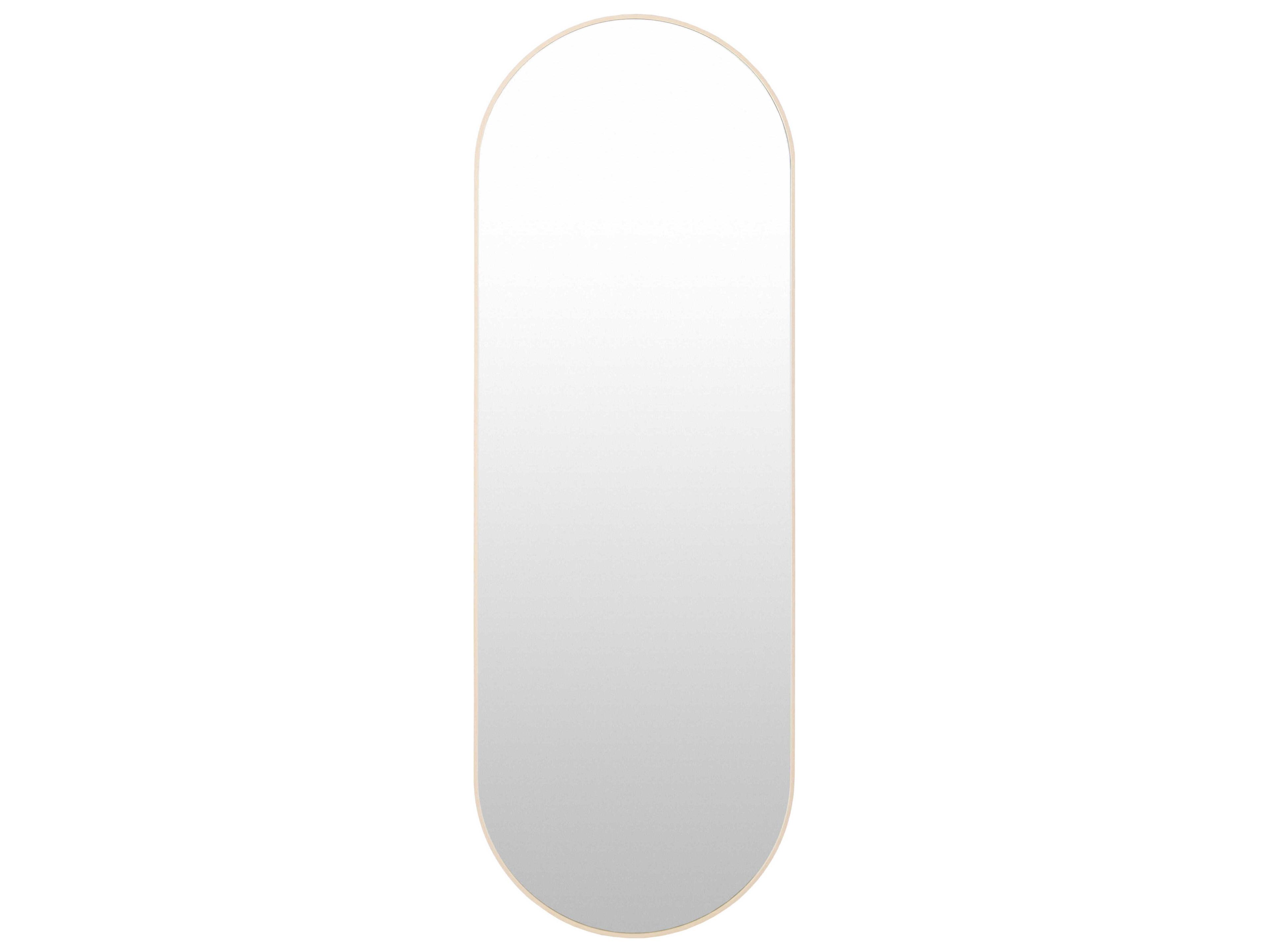 Aranya Natural Brown Oval Floor Mirror