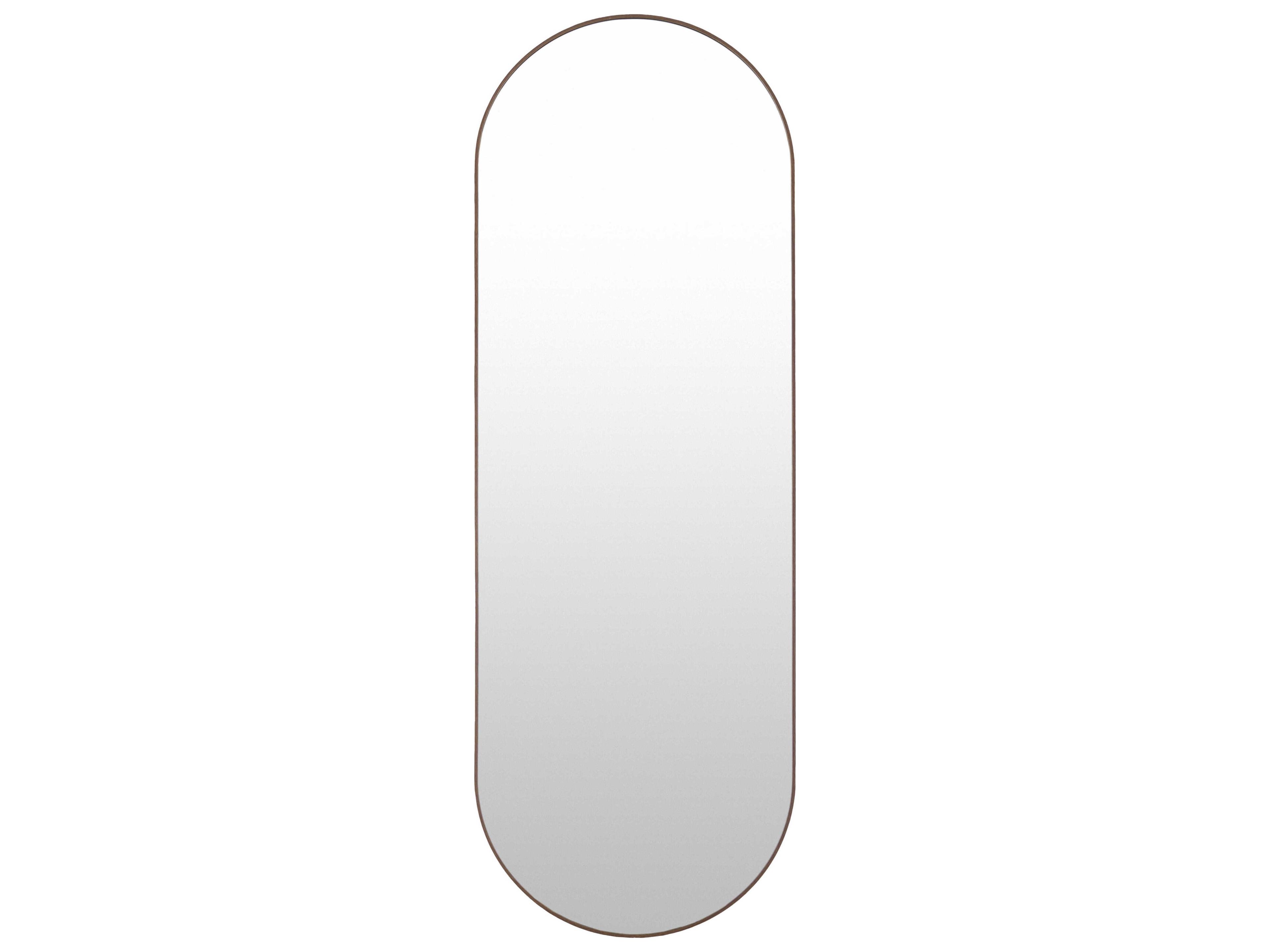 Aranya Natural Dark Brown Oval Floor Mirror