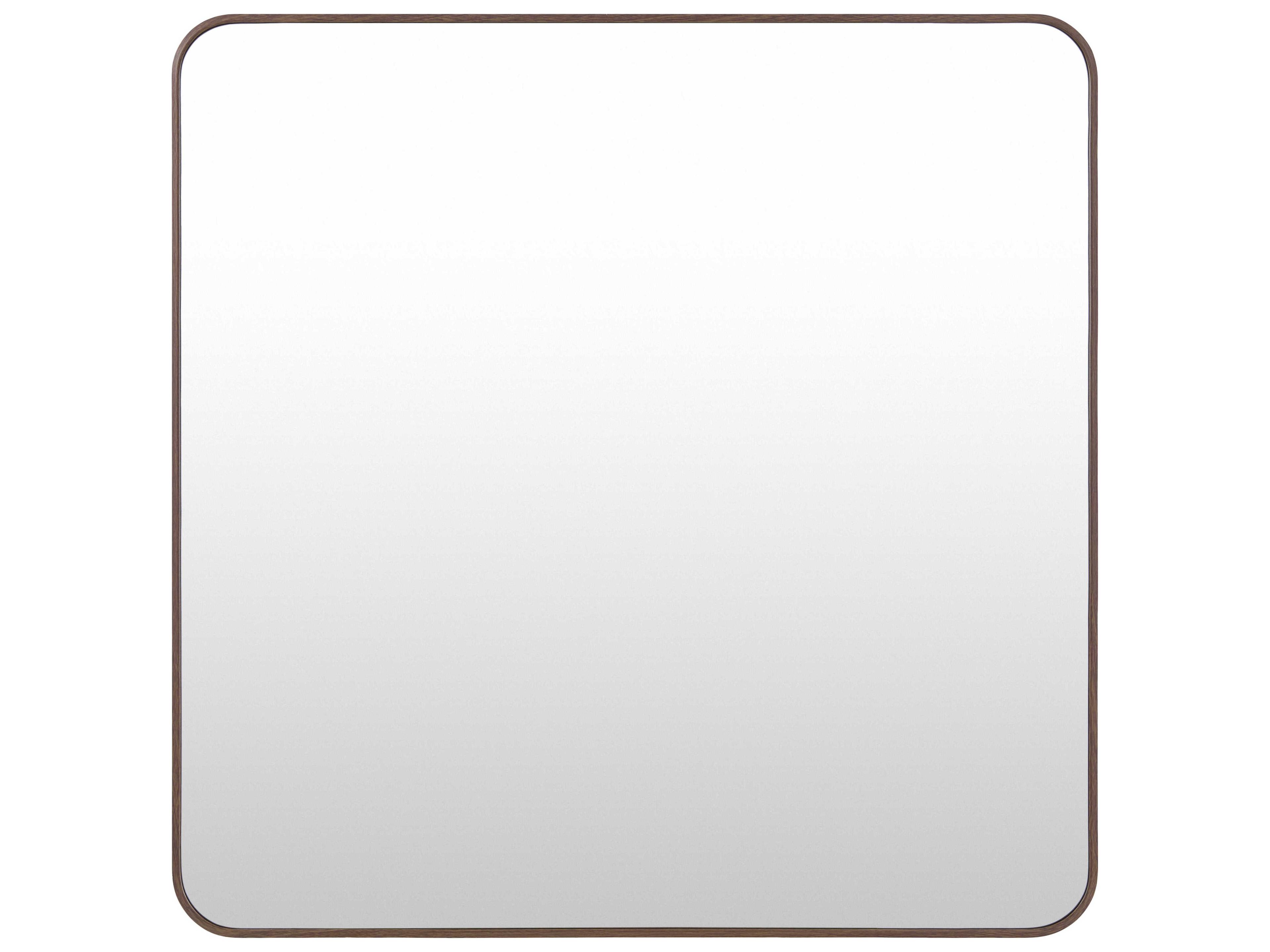 Aranya Natural Dark Brown Square Wall Mirror