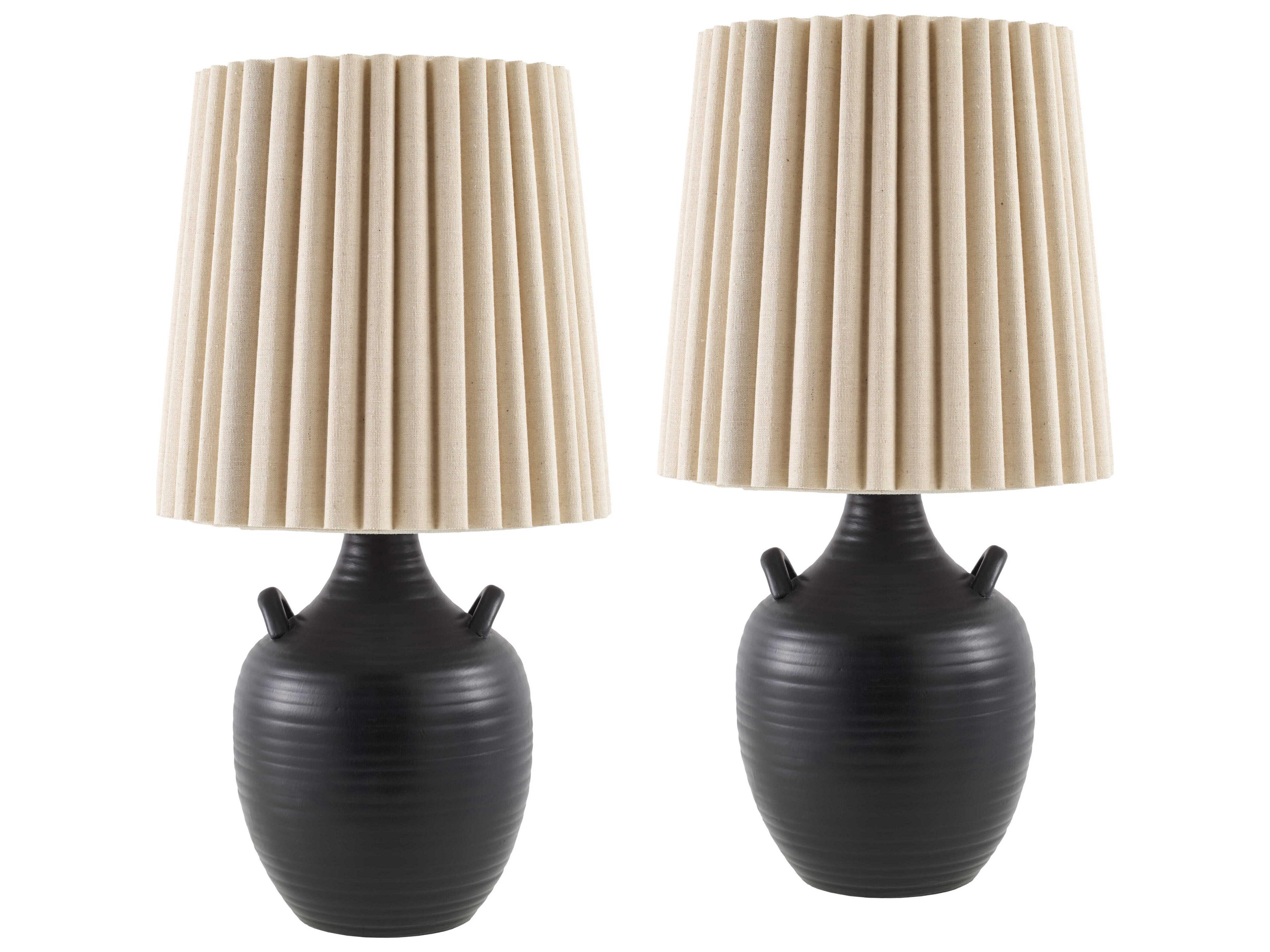 Livabliss by Surya Sunken Black Table Lamp (Set of 2)