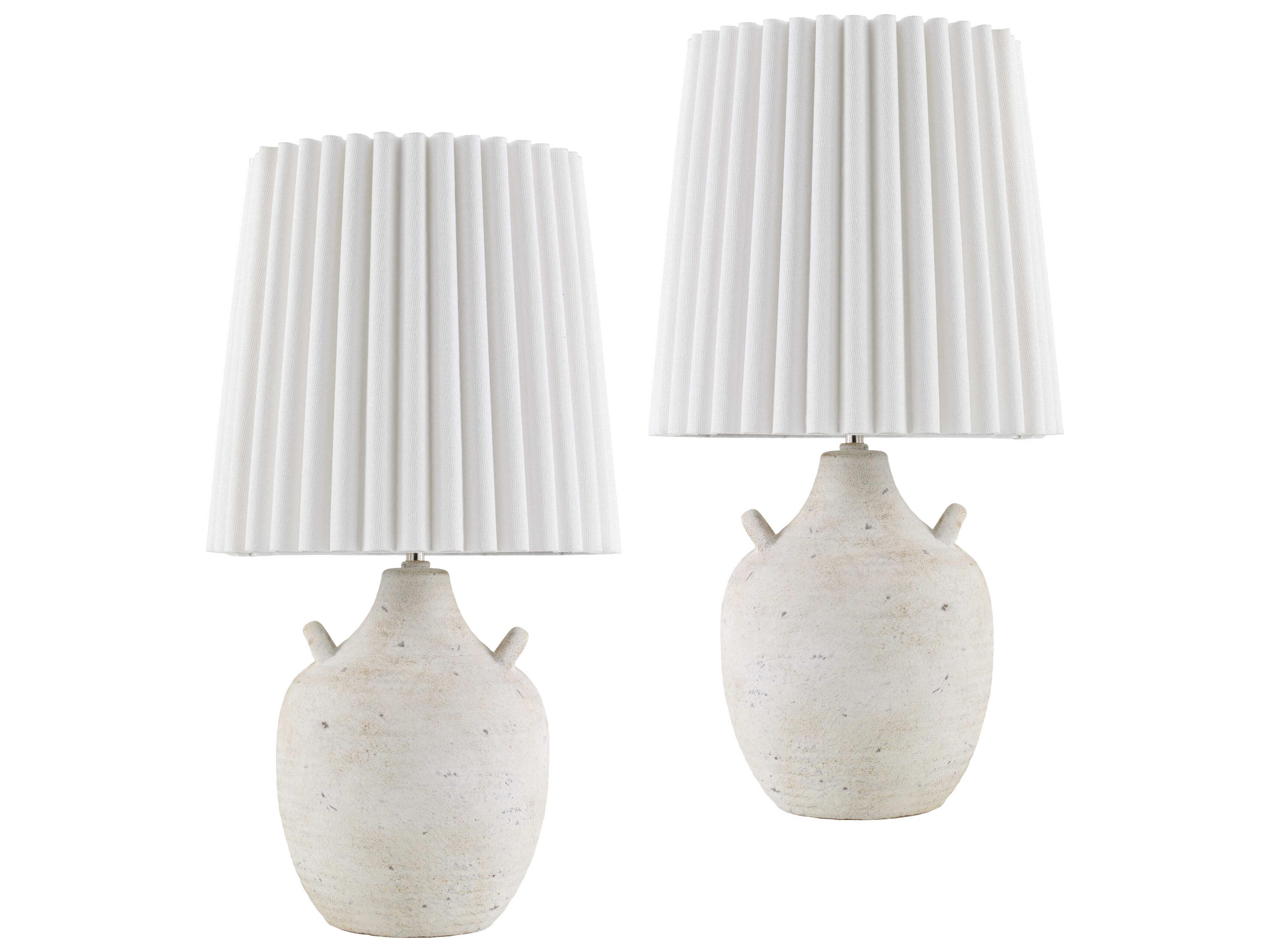 Sunken Cream Off White Table Lamp (Set of 2)
