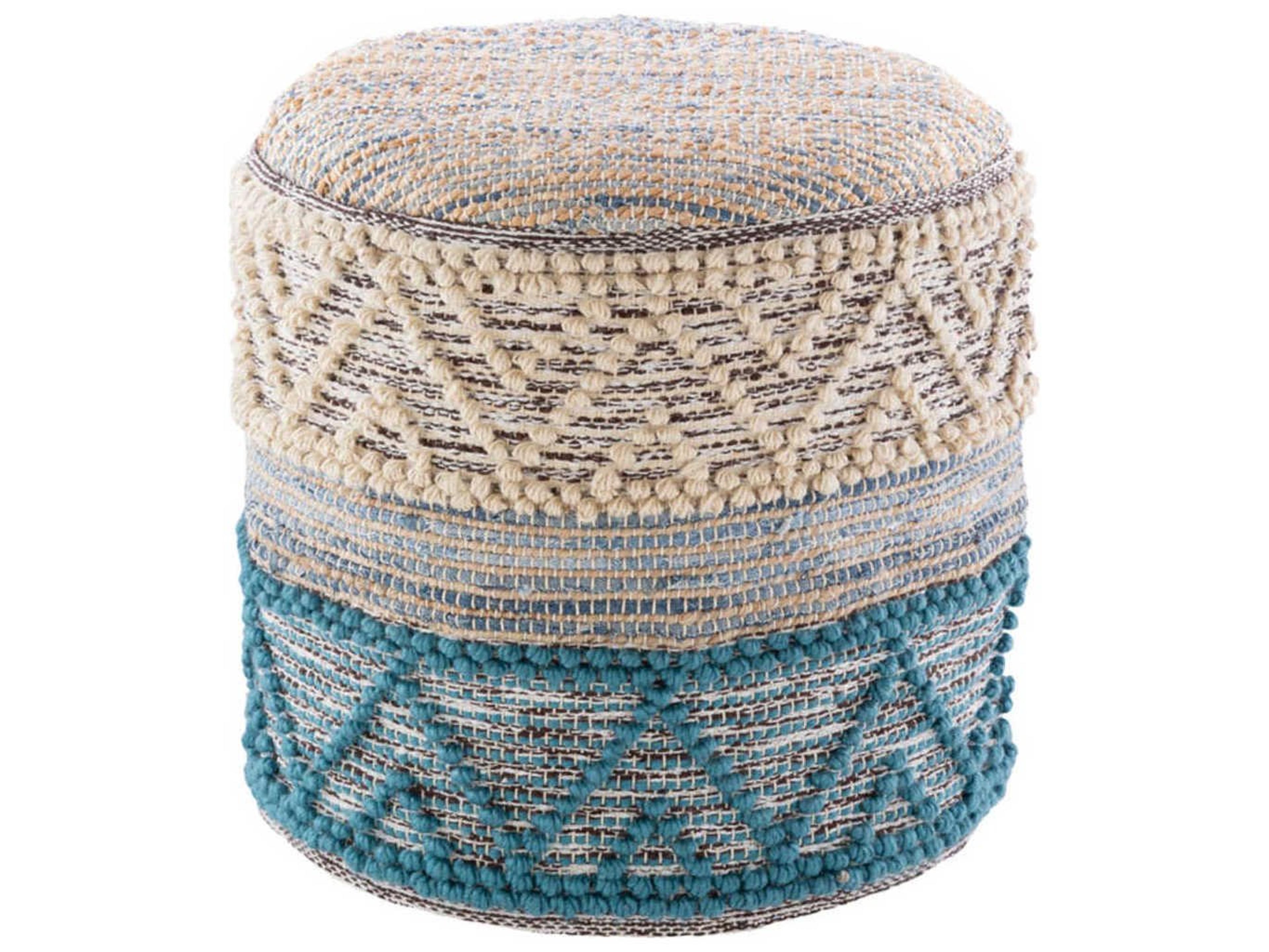 Sydney Blue Upholstered Ottoman