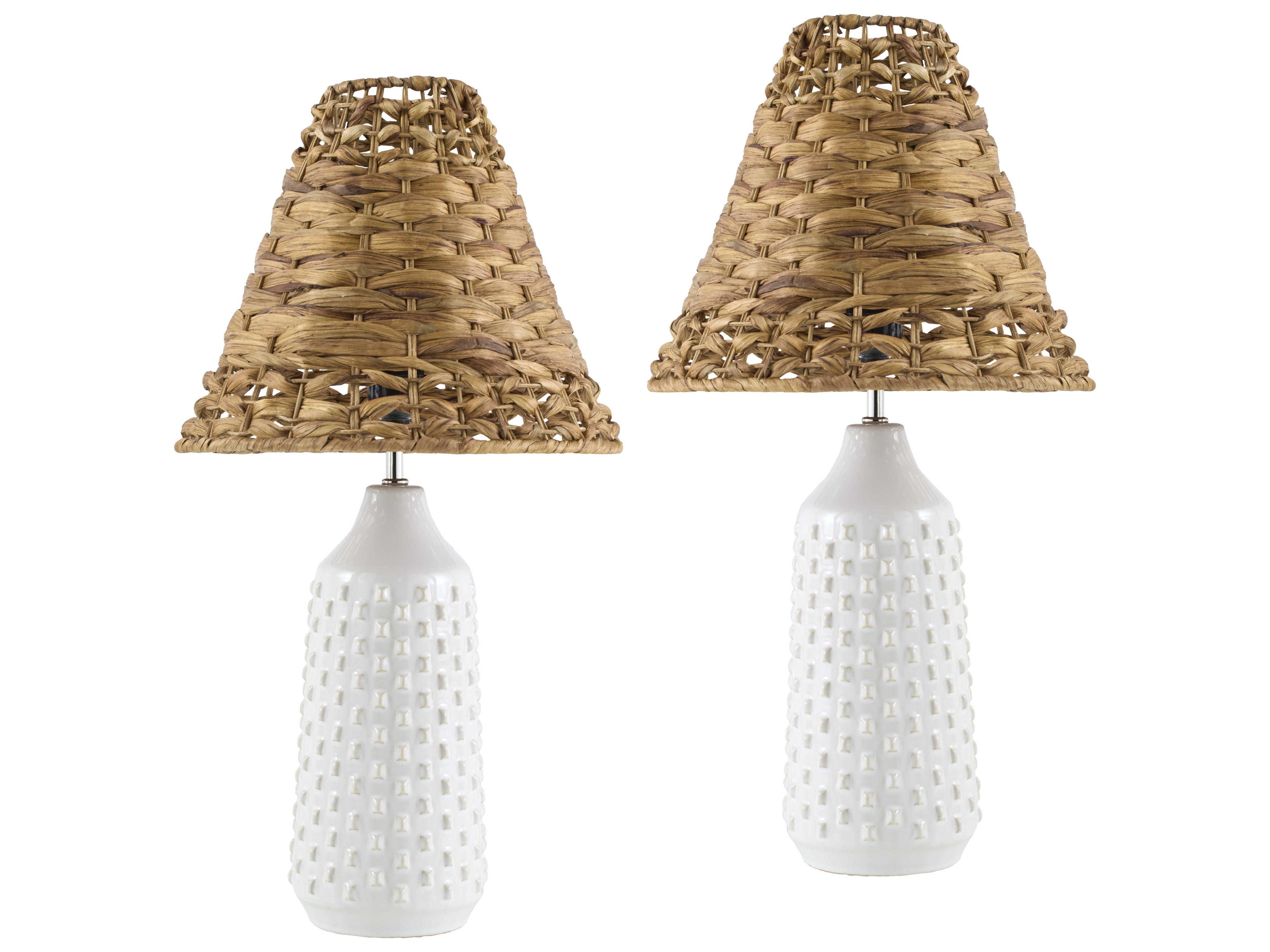 Livabliss by Surya Tatogga White Table Lamp (Set of 2)