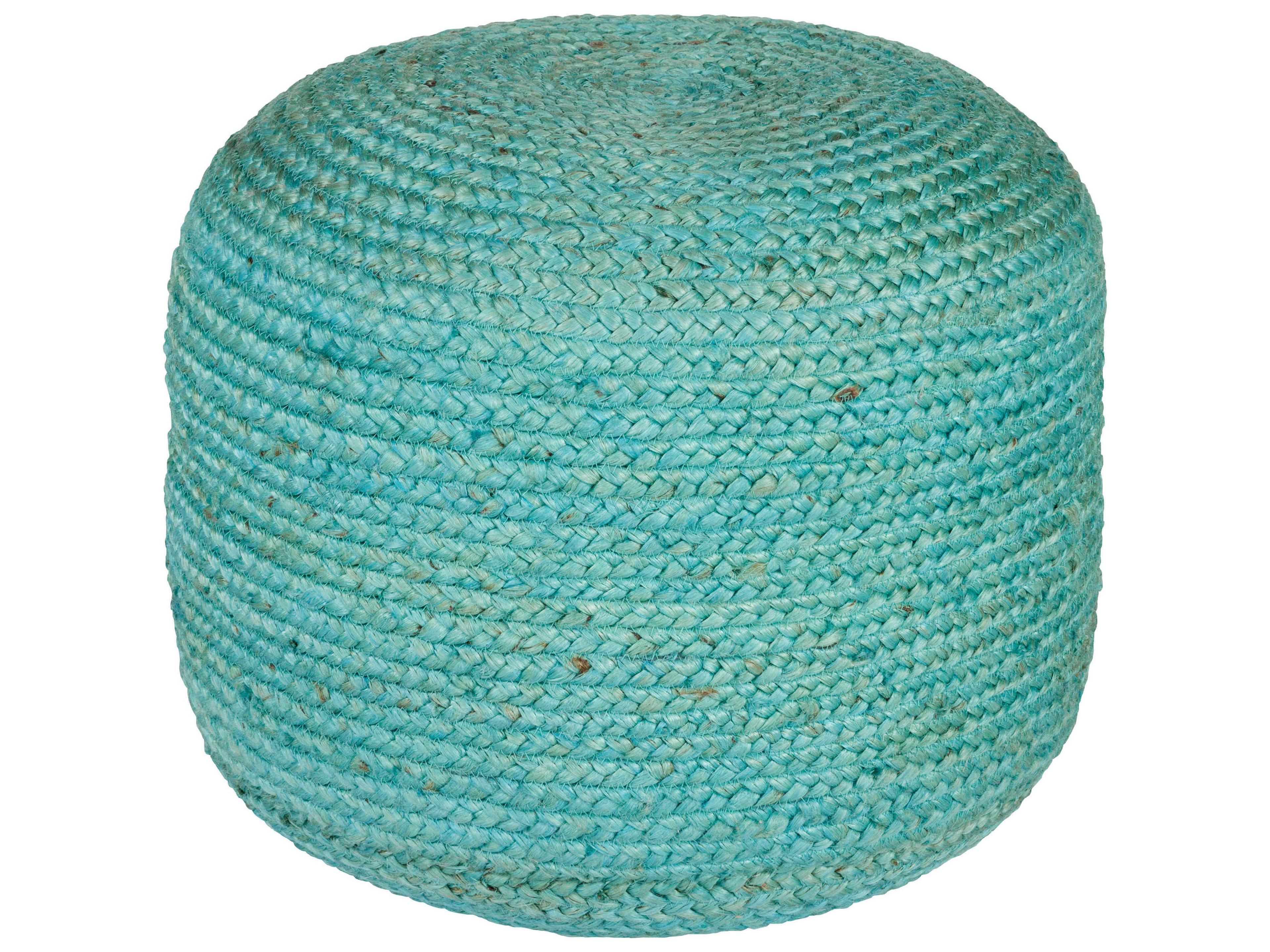 Tropics Aqua Blue Ottoman