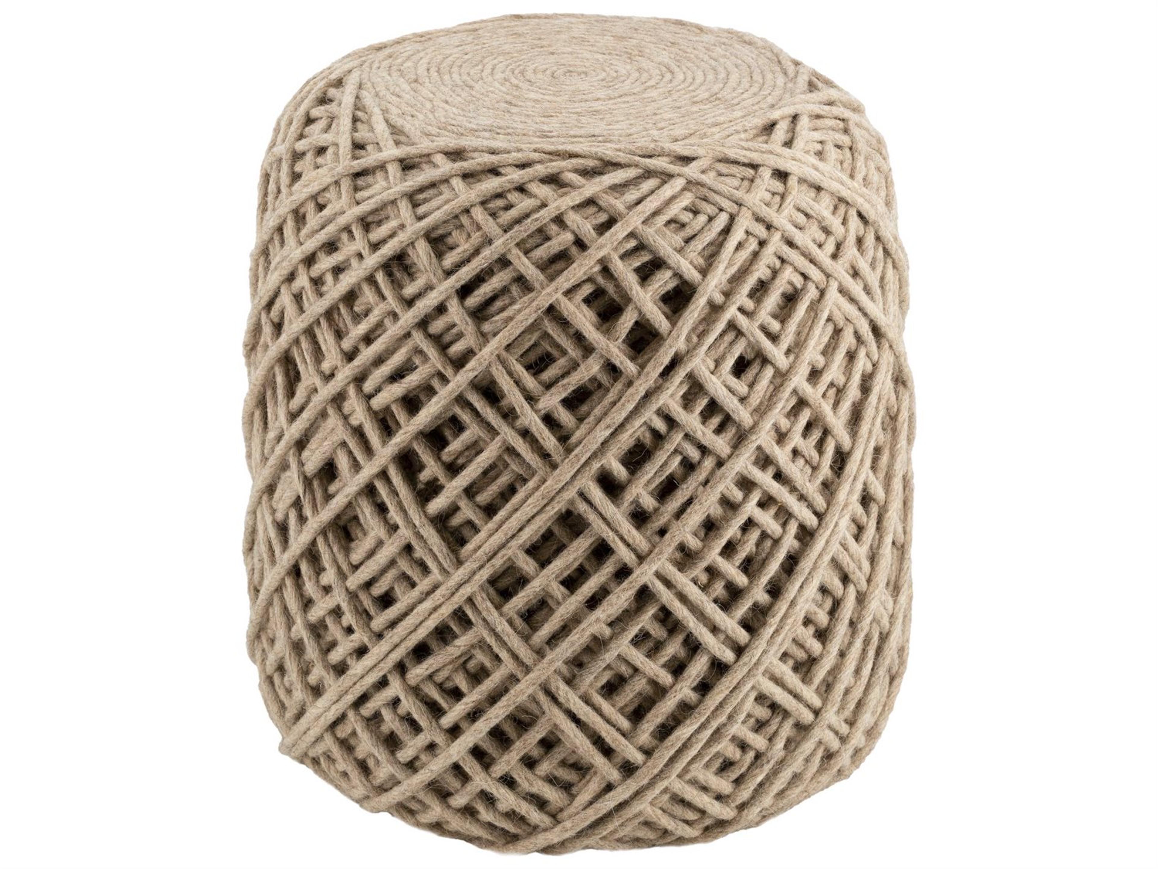 Xena Black Wheat Brown Ottoman