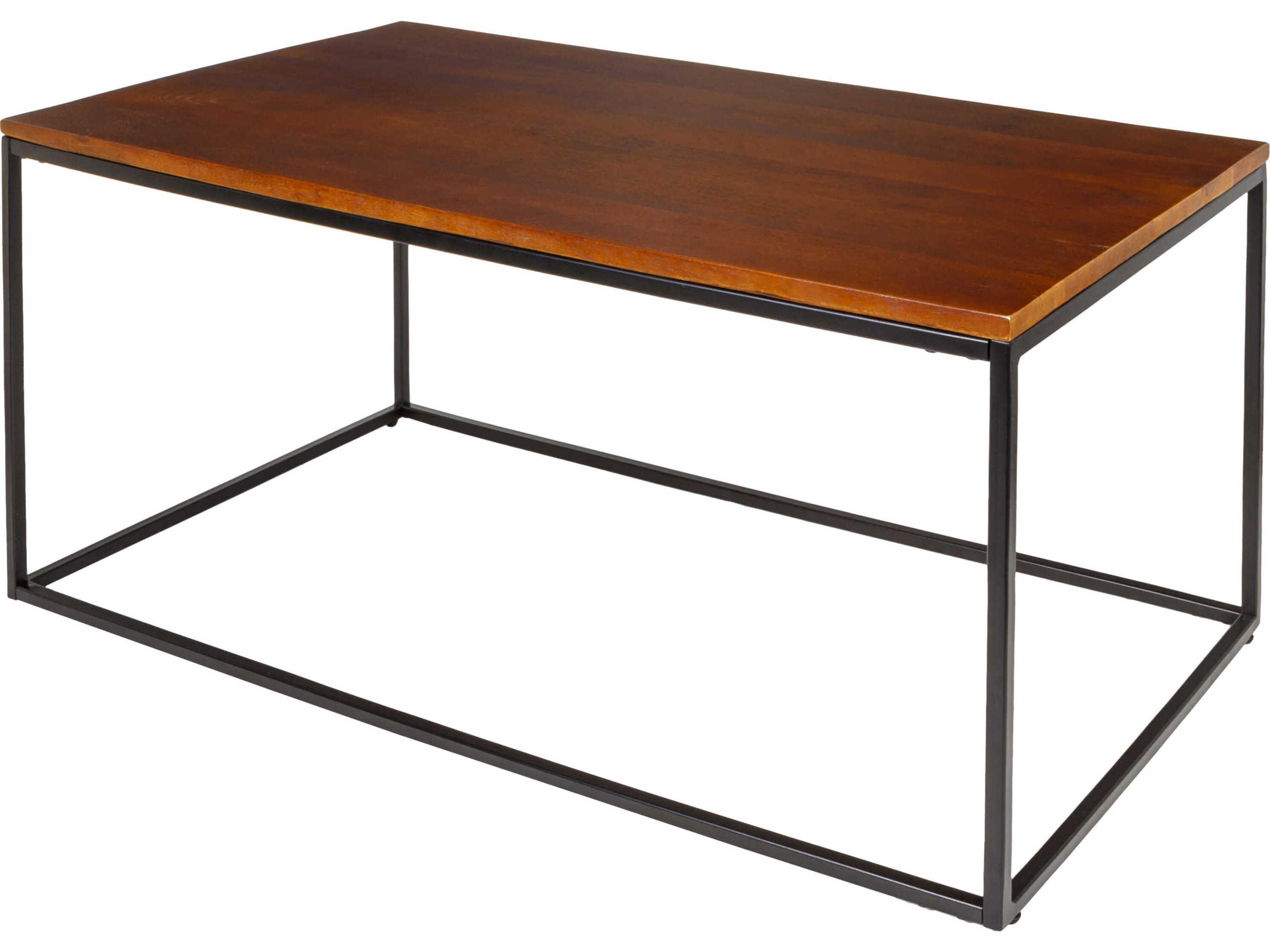 Aryaa Rectangular Wood Dark Brown Black Coffee Table