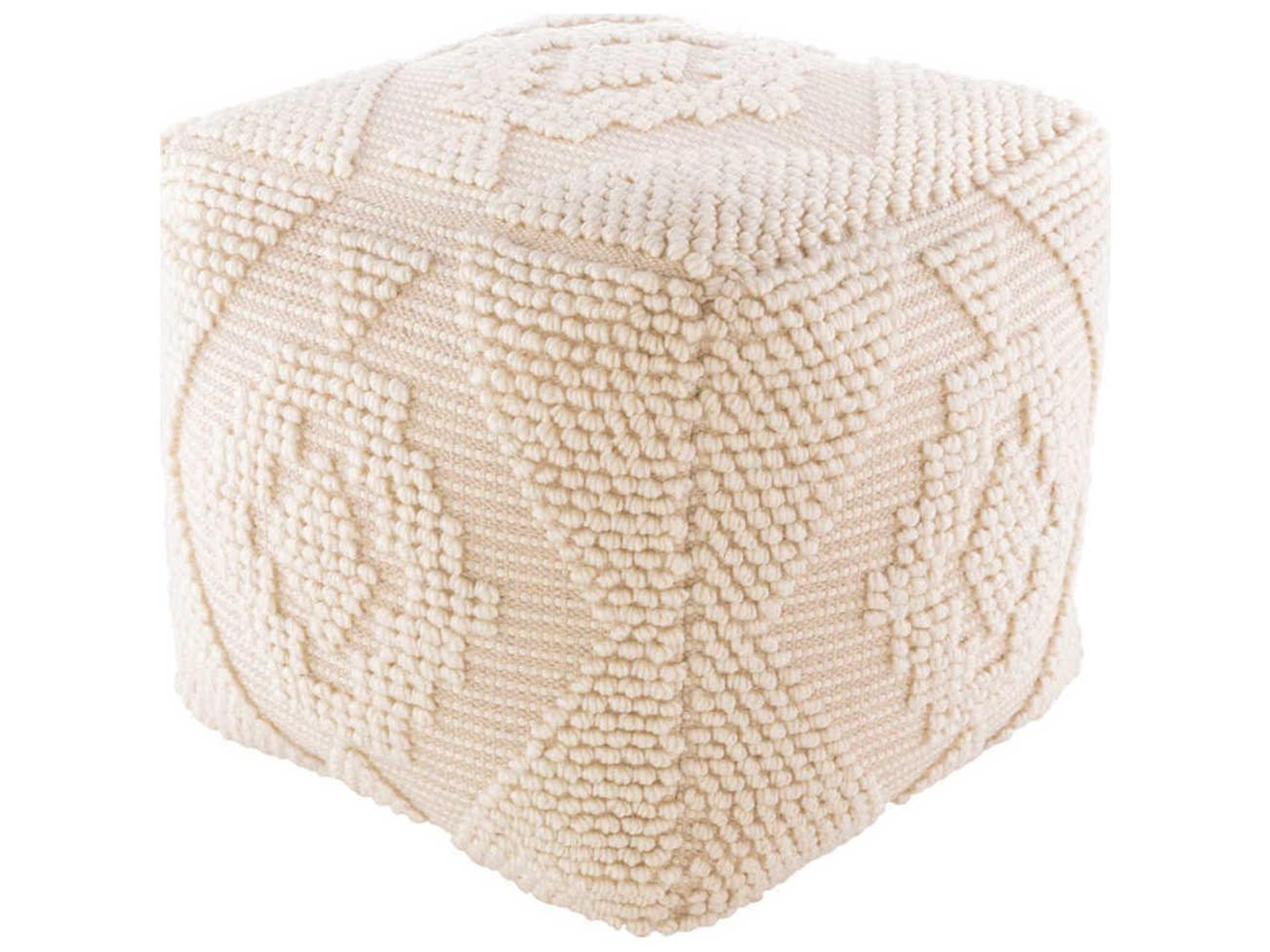 Yolanda Beige Upholstered Ottoman