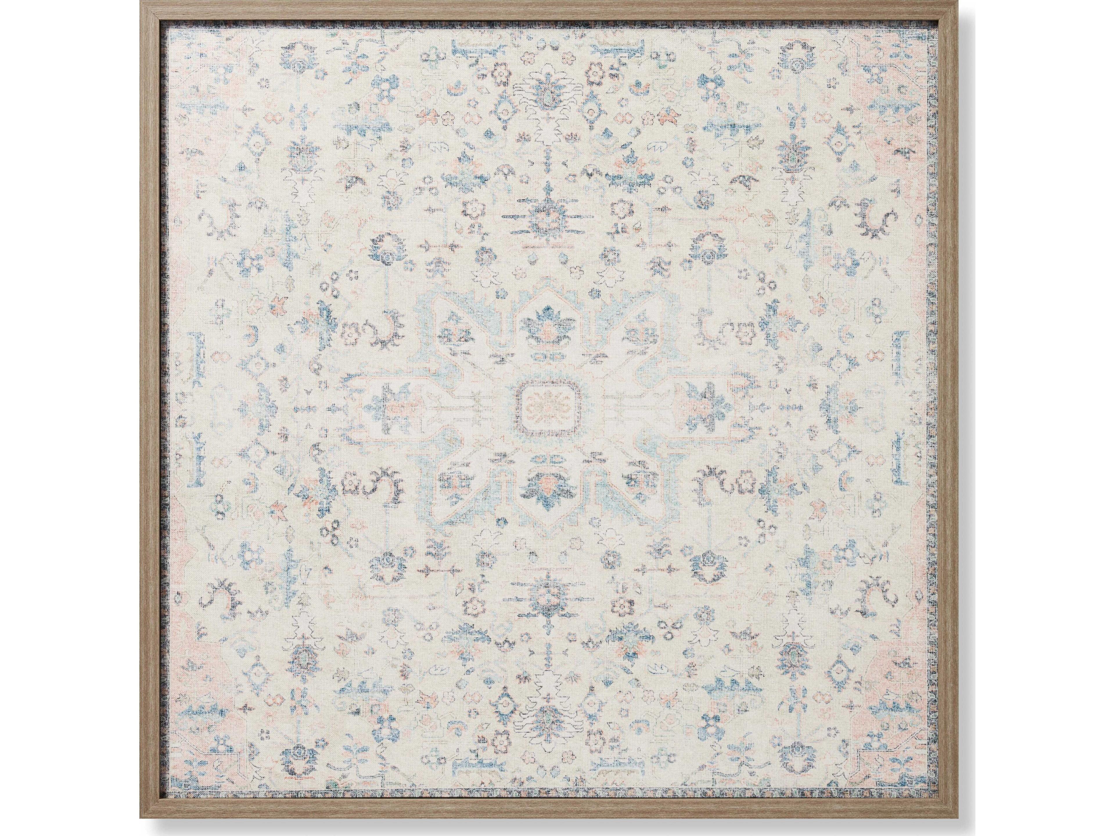 Loloi Pink / Ivory Wall Art Canvas Wall Art