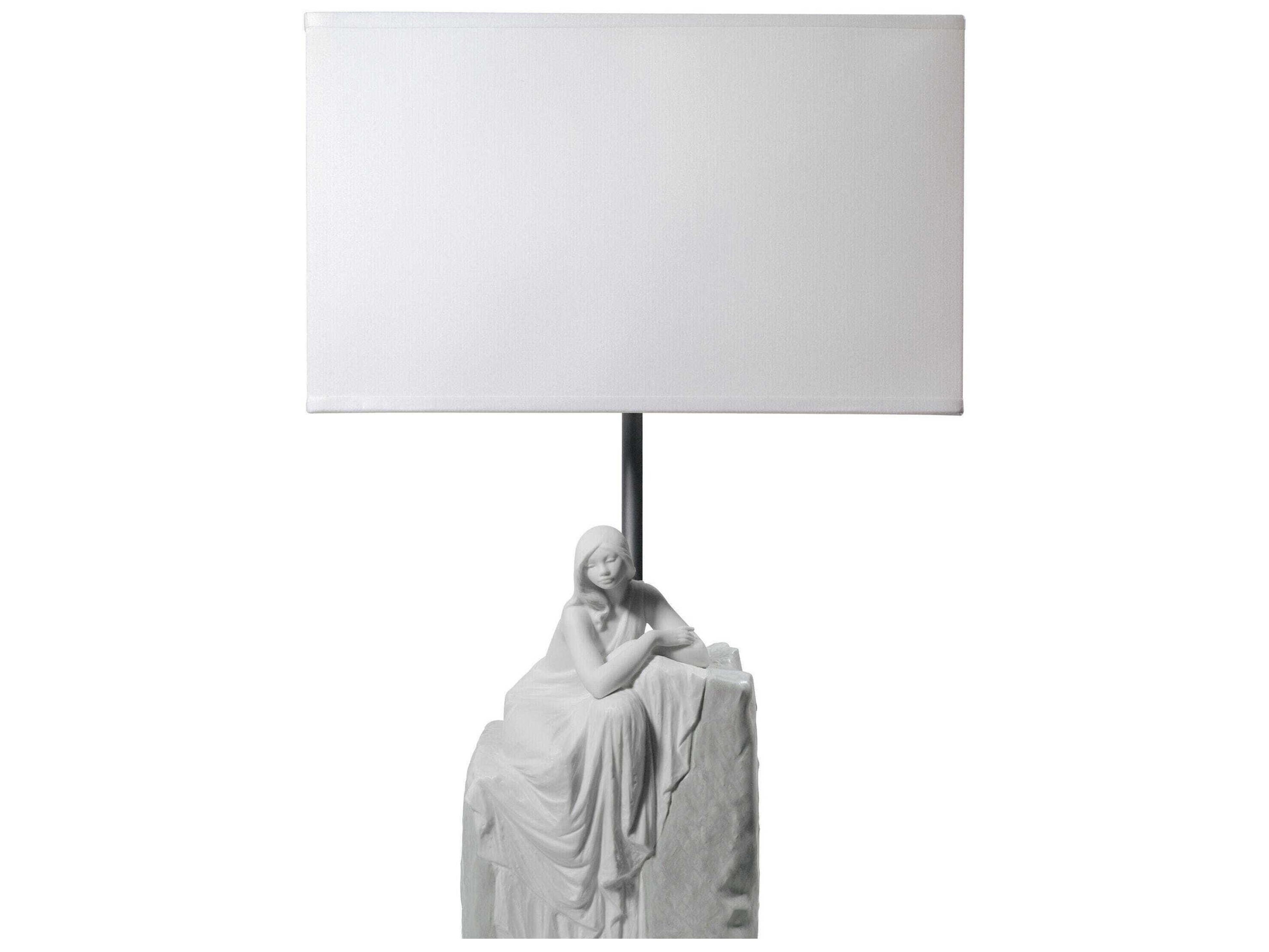 Lladro Meditating Woman-I Gray Table Lamp