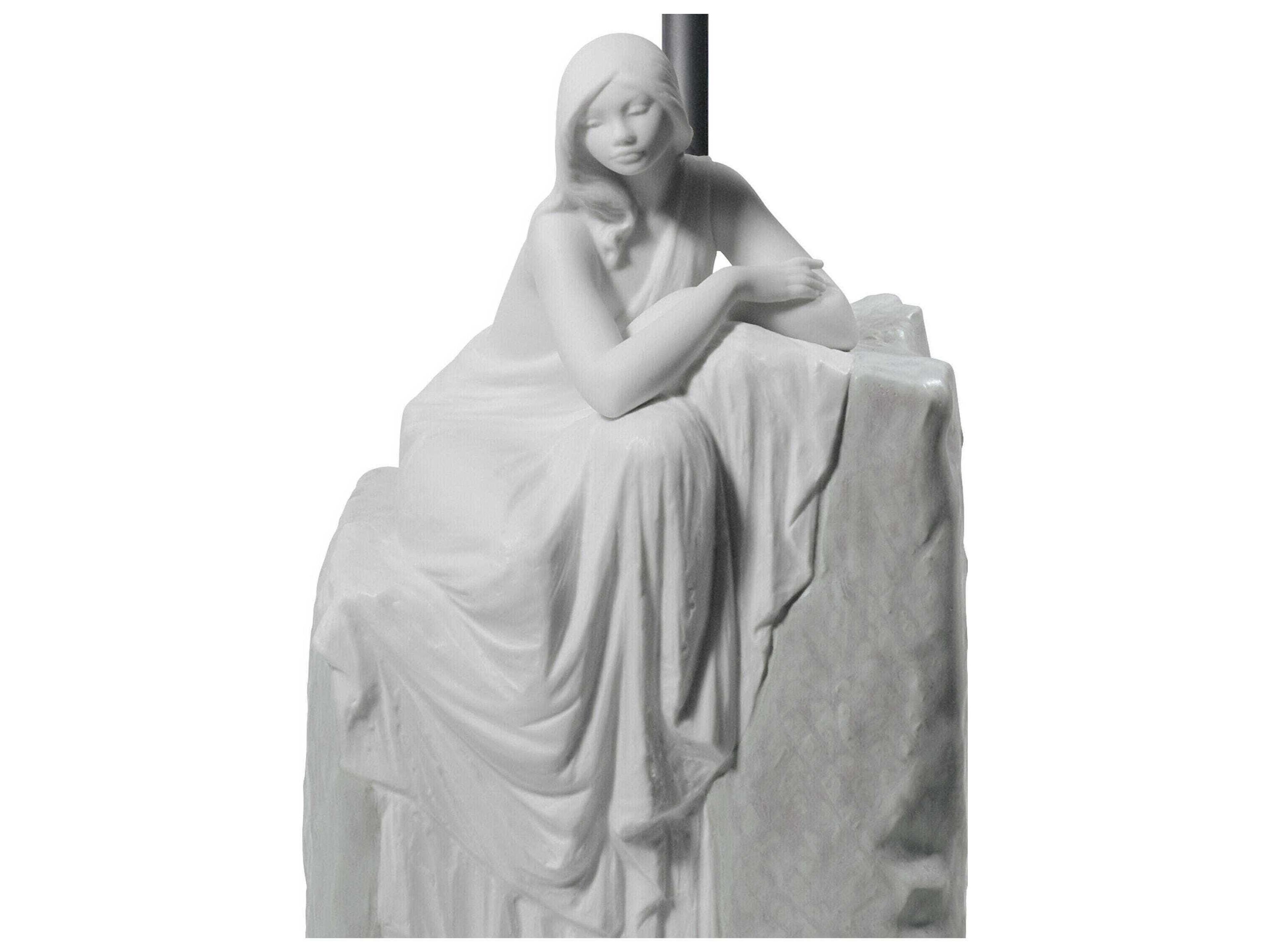 Lladro Meditating Woman-I Gray Table Lamp
