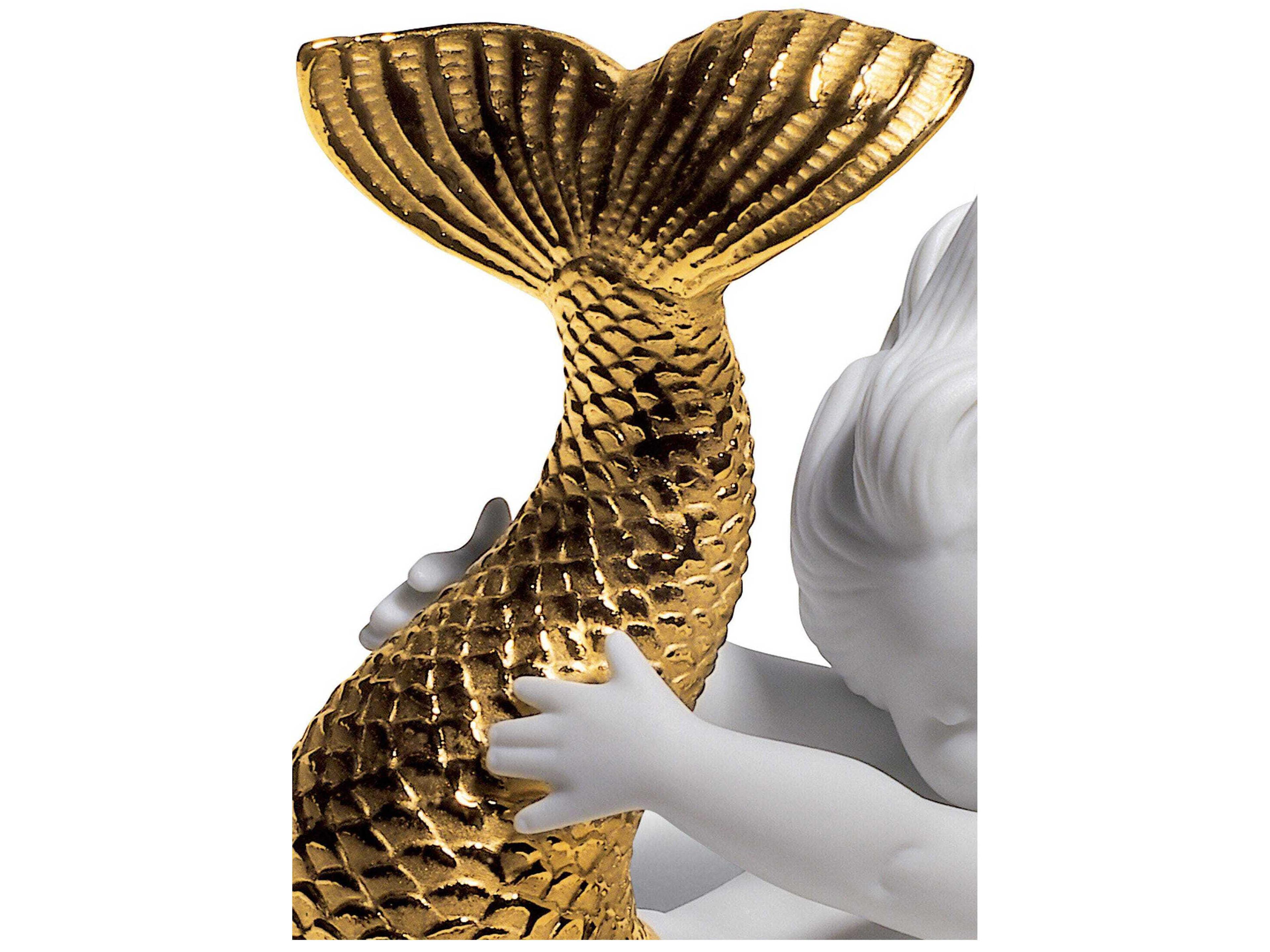 Lladro Playing At Sea Mermaid Figurine