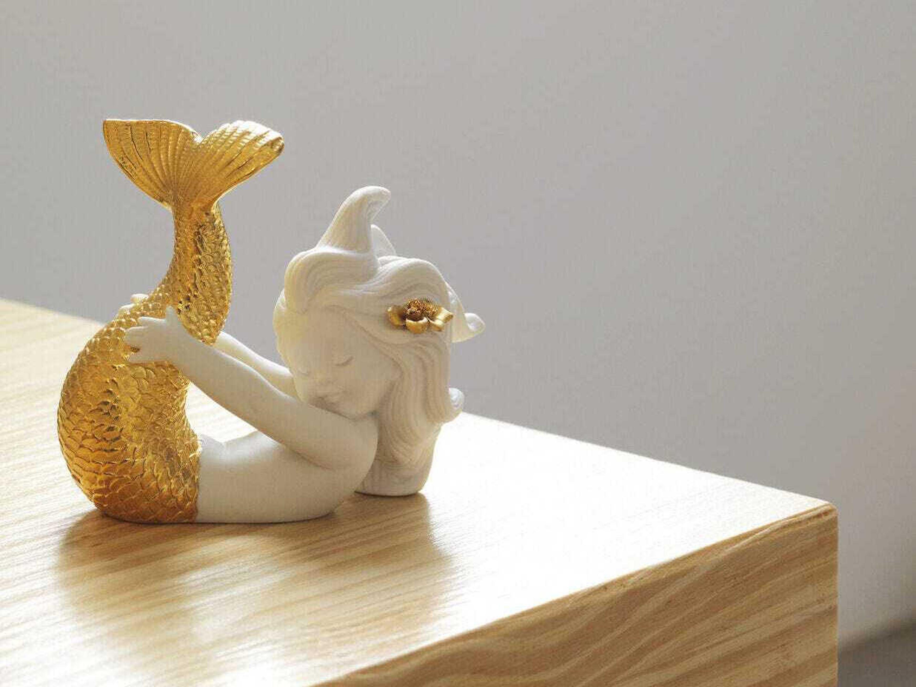Lladro Playing At Sea Mermaid Figurine