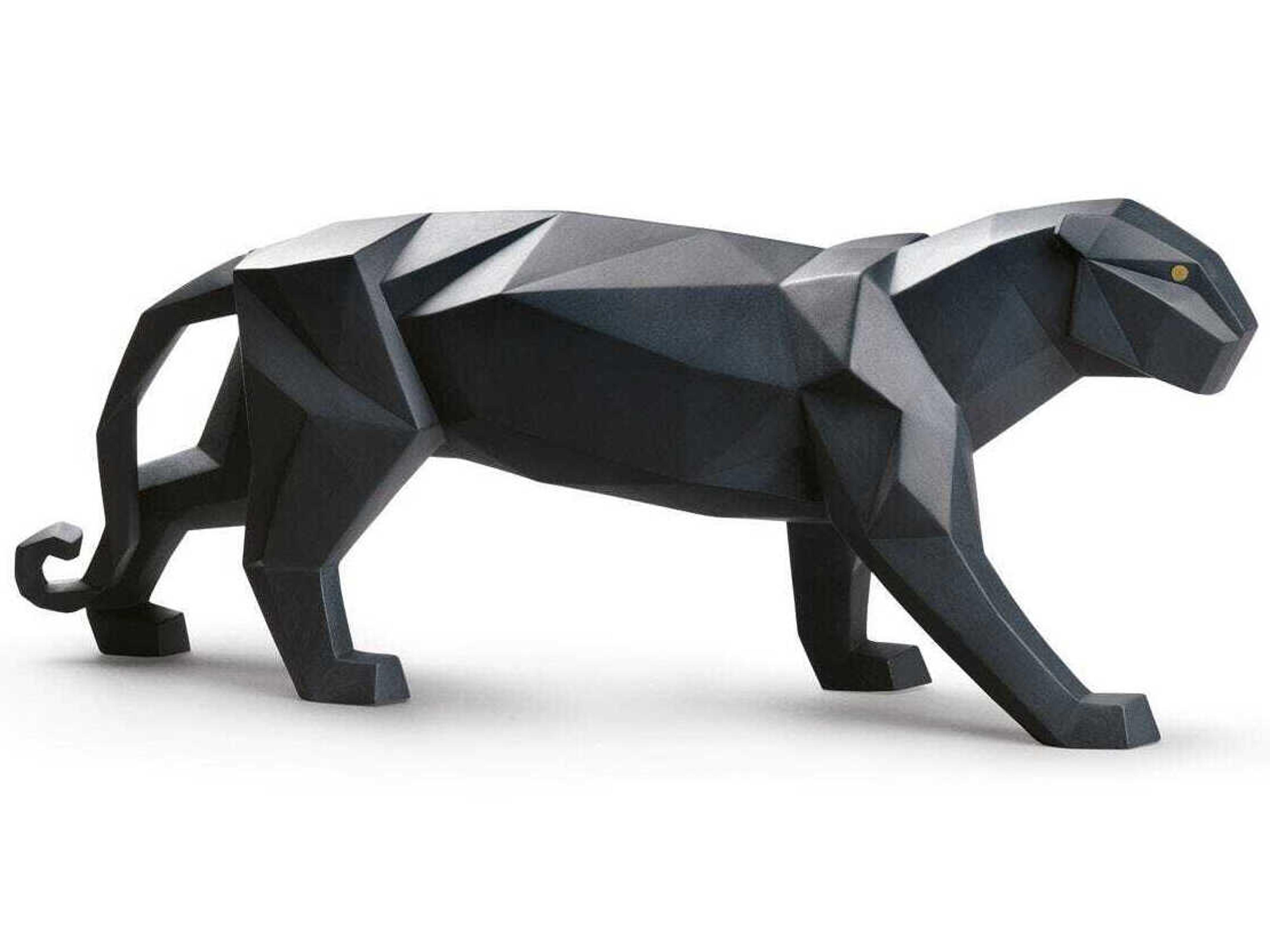 Matte Black Panther Sculpture