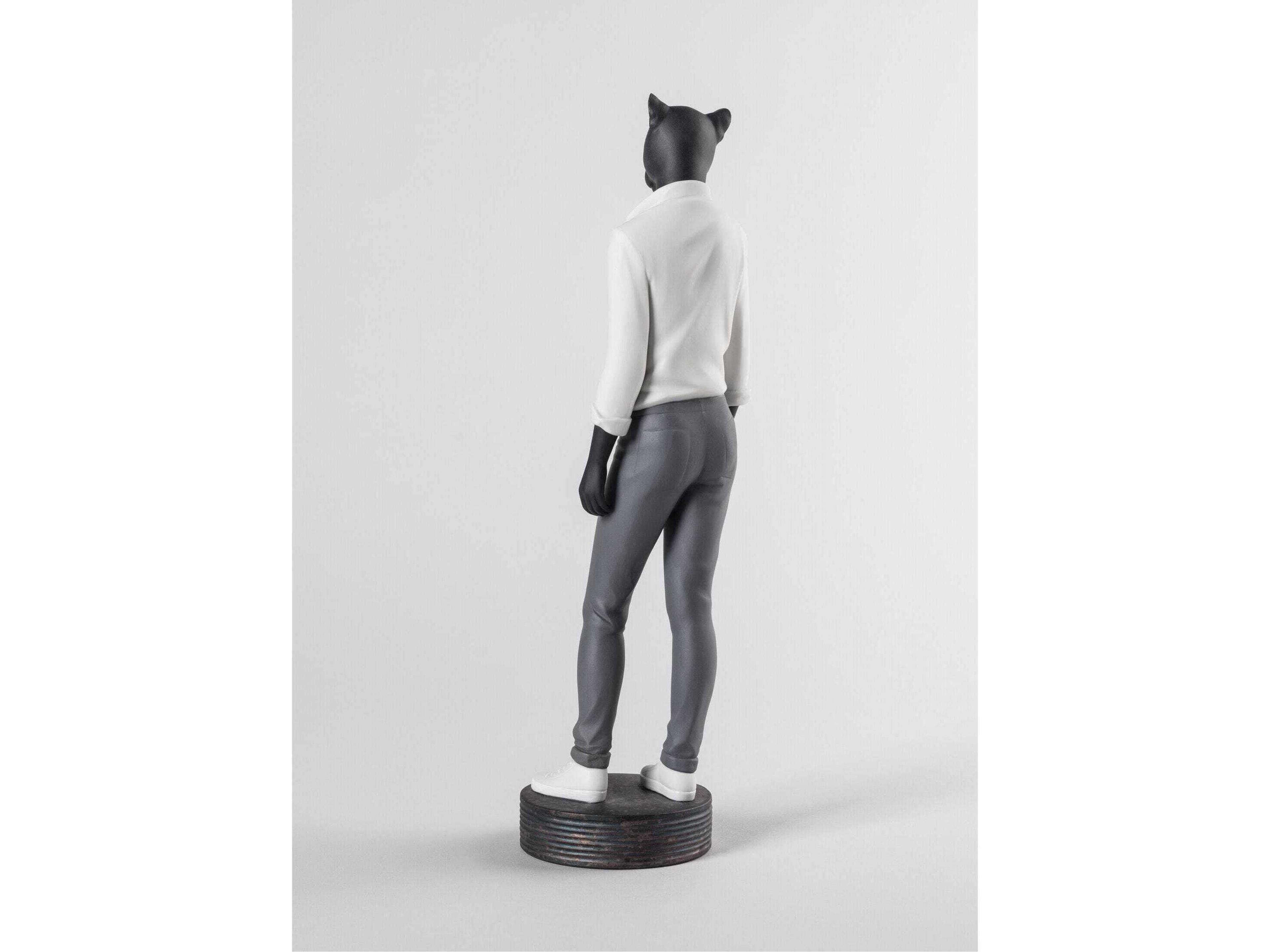 Lladro Panther Woman Figurine