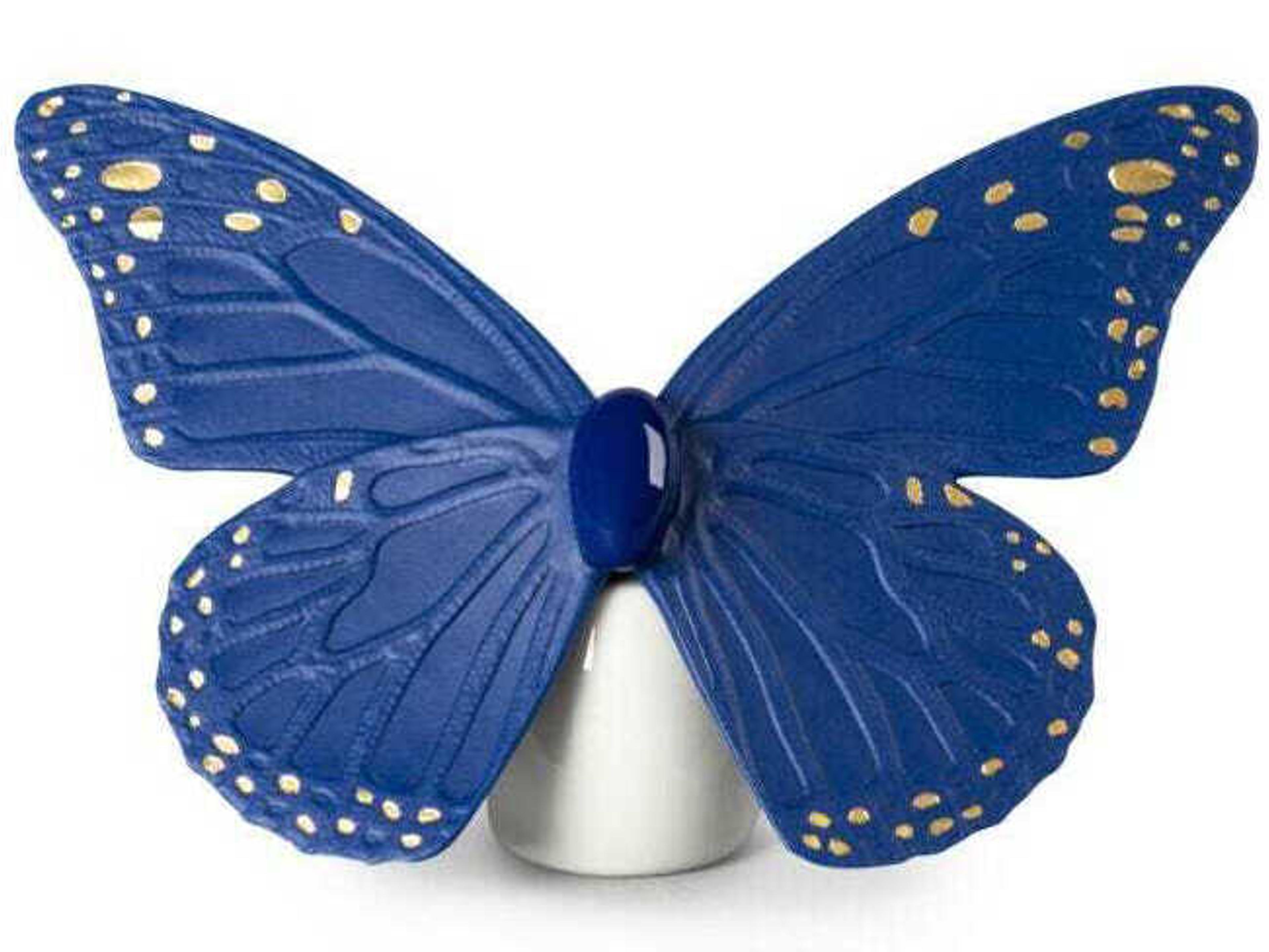 Golden Luster Blue Butterfly Figurine