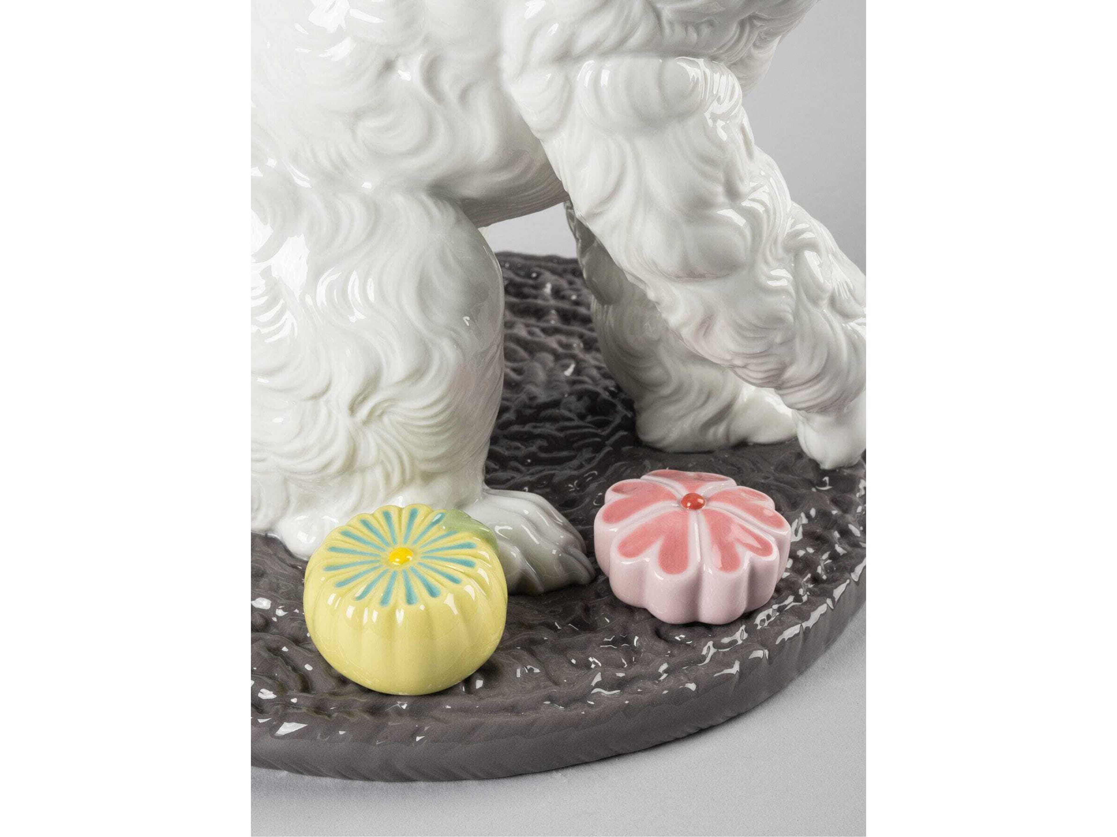 Lladro Poodle with Mochis Dog Figurine