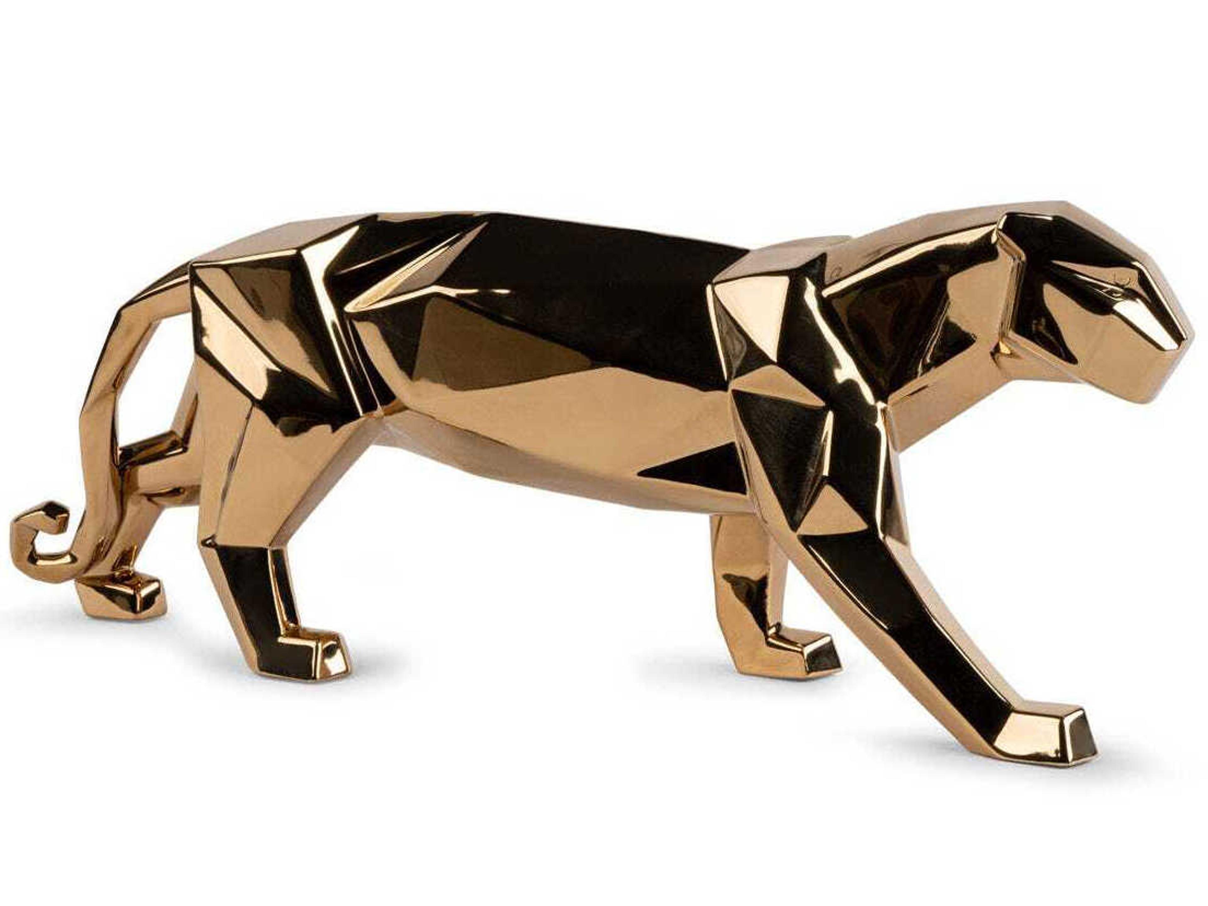 Gold Panther Sculpture
